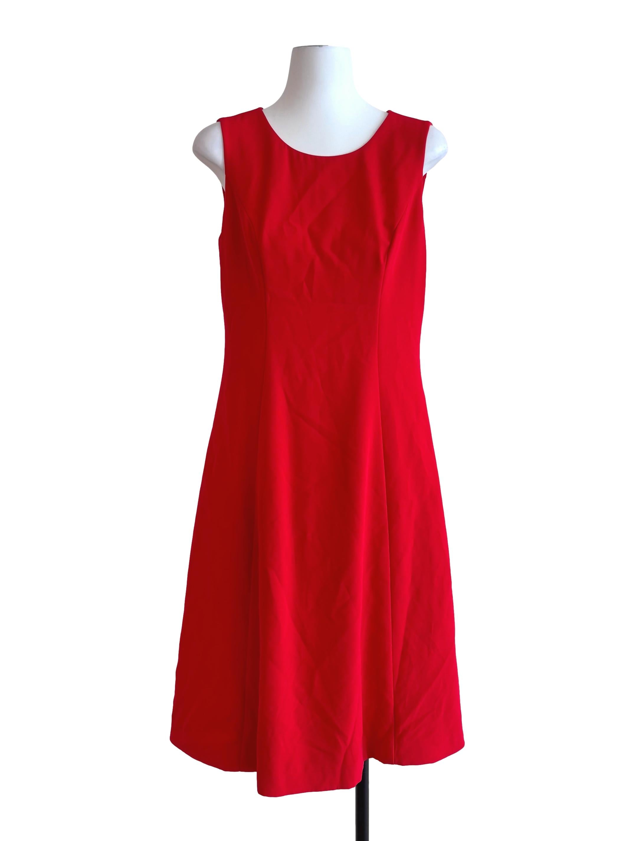 Bright Red Sheath Midi Dress