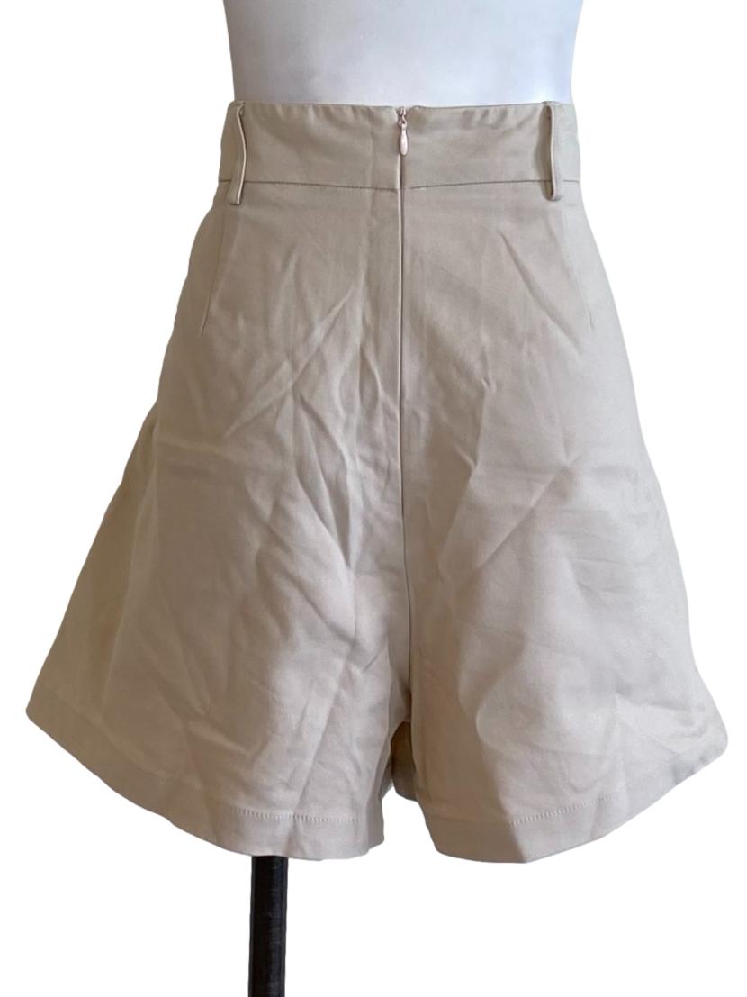Parchment White Regular Loose Mini A-Line Skort