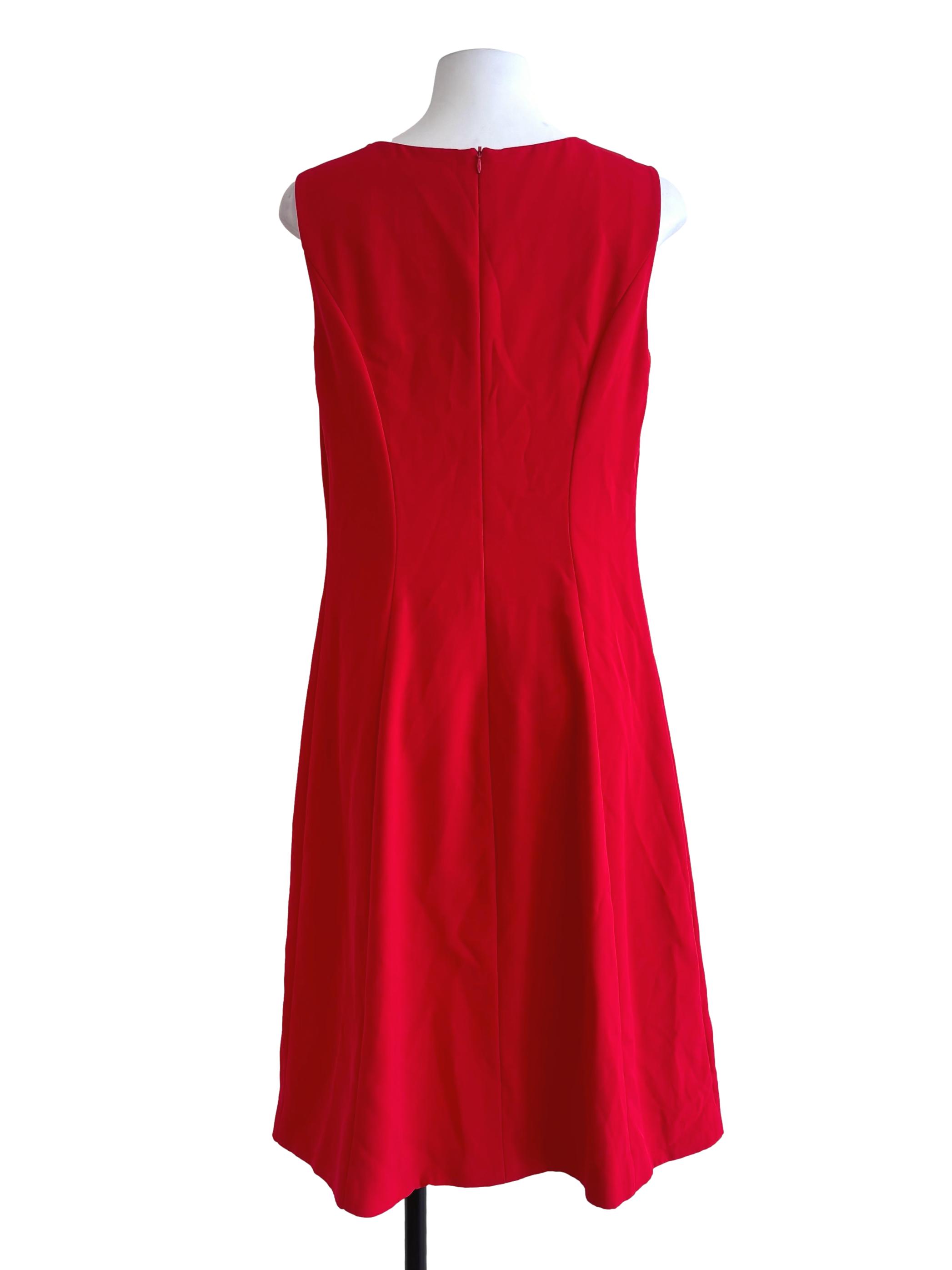 Bright Red Sheath Midi Dress