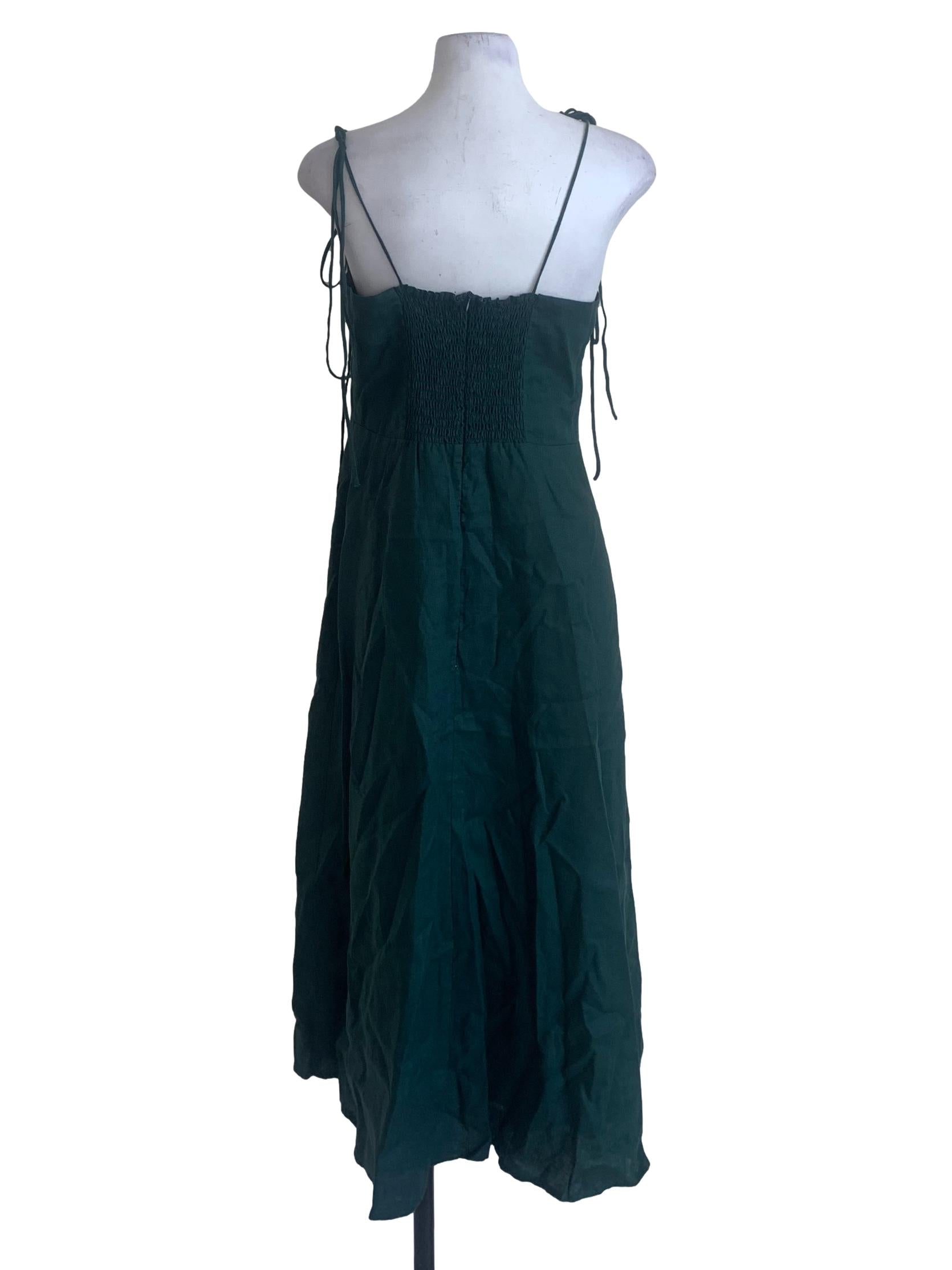 Pine Green Spaghetti Strap Dress CM