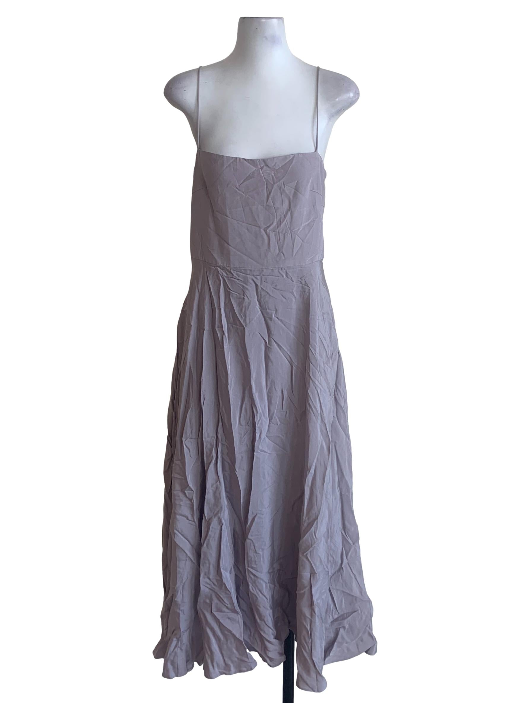 Purple Viscose Cross-Back Dress OSN
