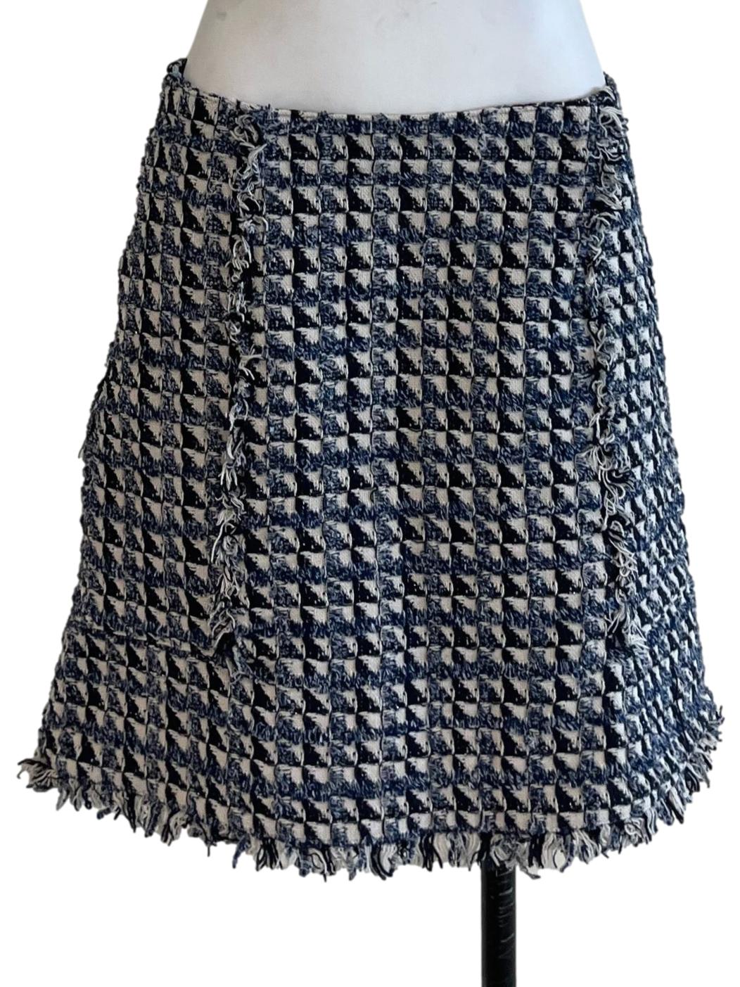 Navy Blue Nailshead Mini Skirt
