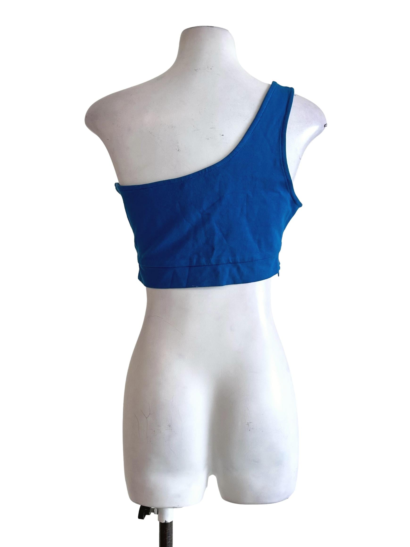 Lapis Blue Sleeveless Crop Top YHF