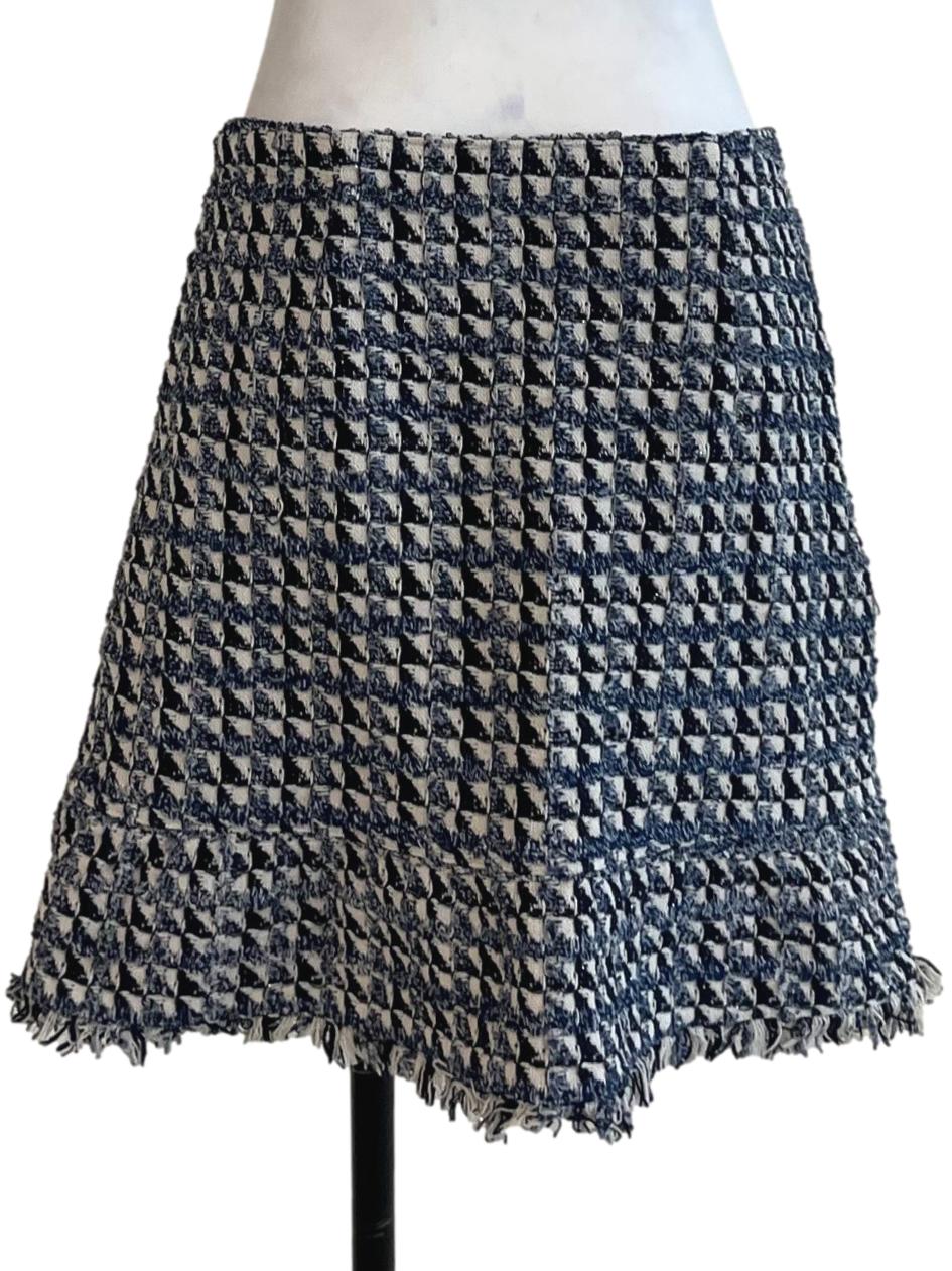 Navy Blue Nailshead Mini Skirt