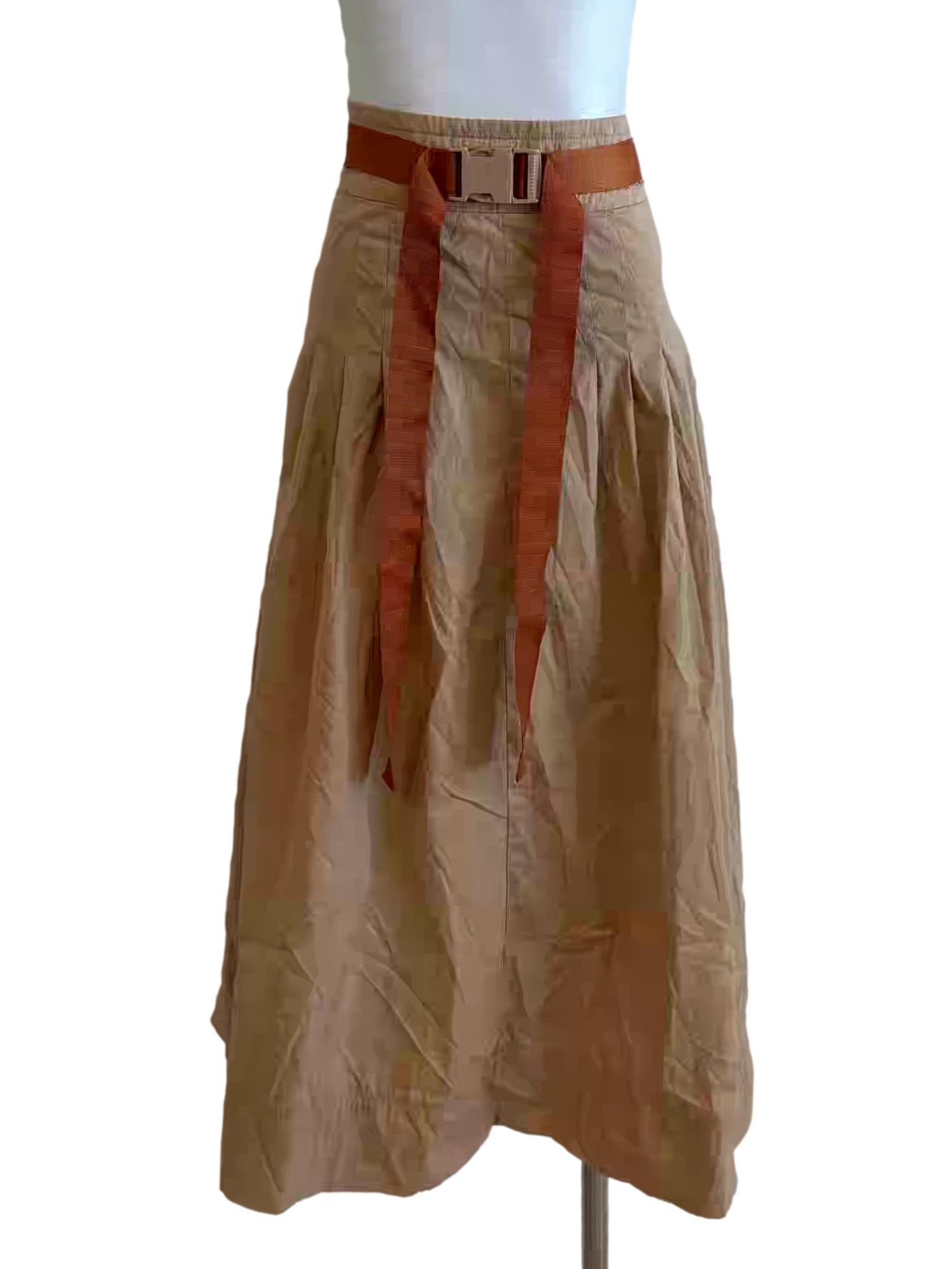 Fawn Brown Cotton Cargo Skirt