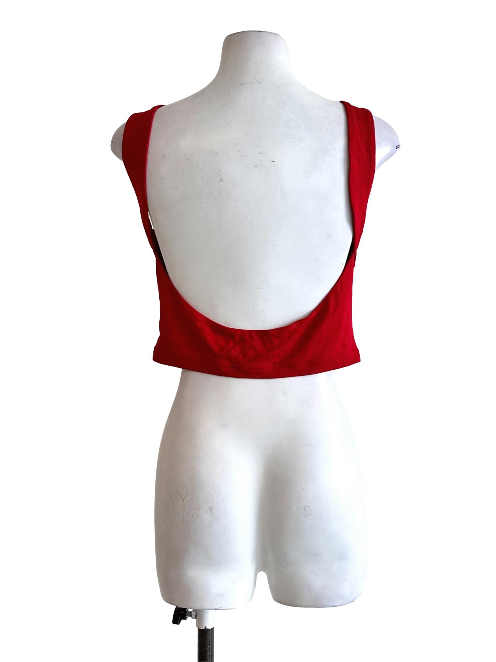 Red Padded Sleeveless Top YHF