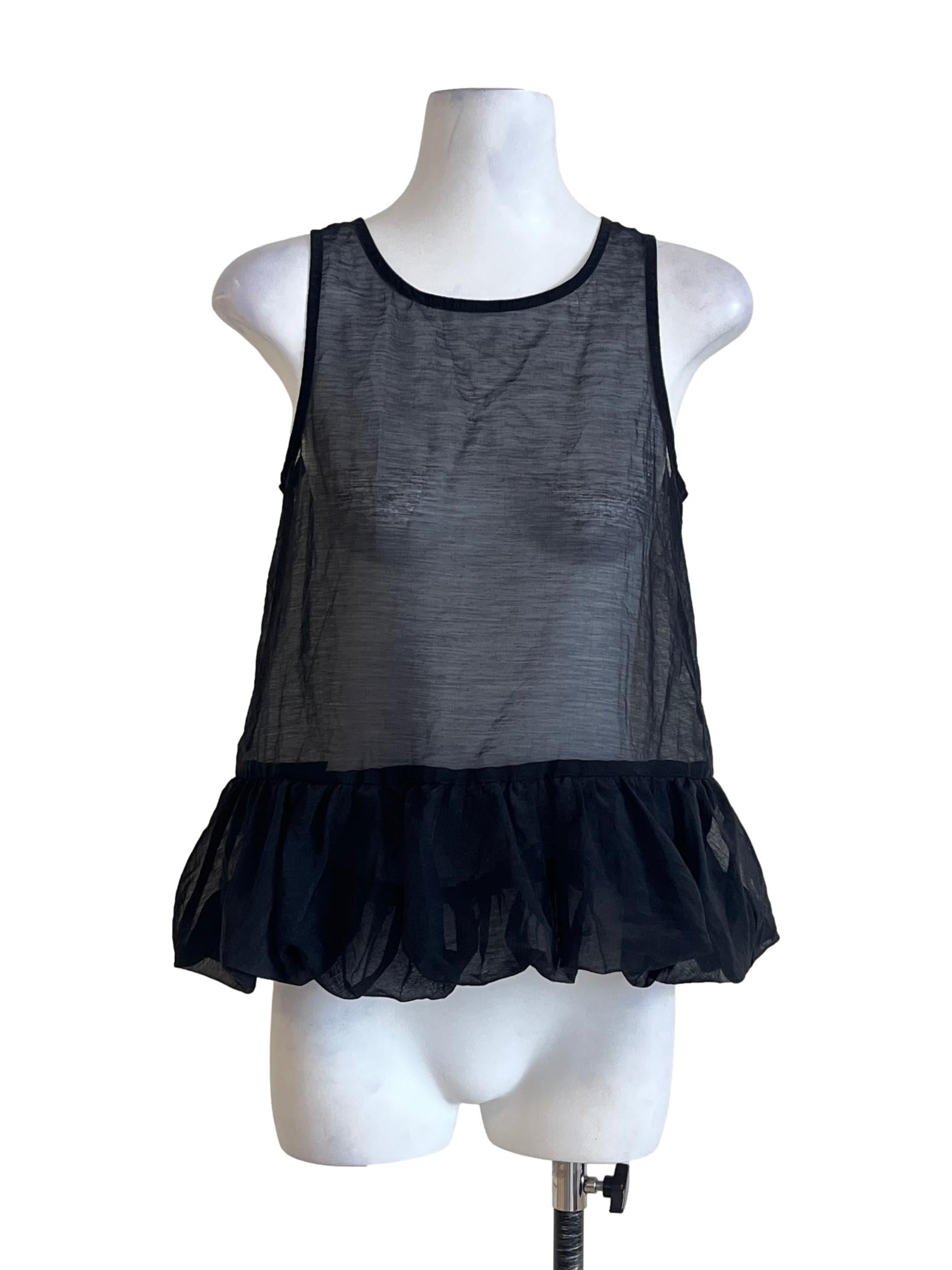 Pitch Black Sheer Sleeveless Top