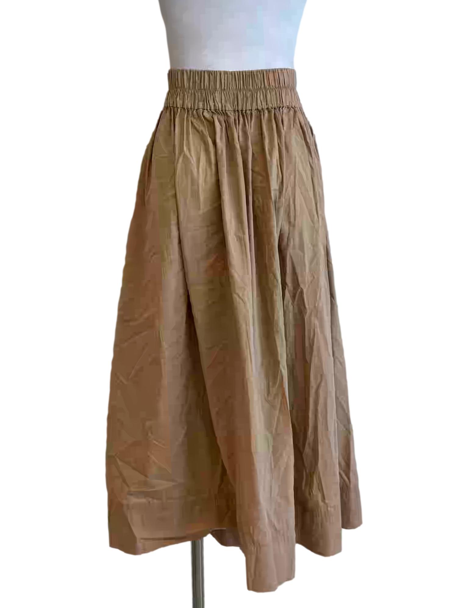 Fawn Brown Cotton Cargo Skirt
