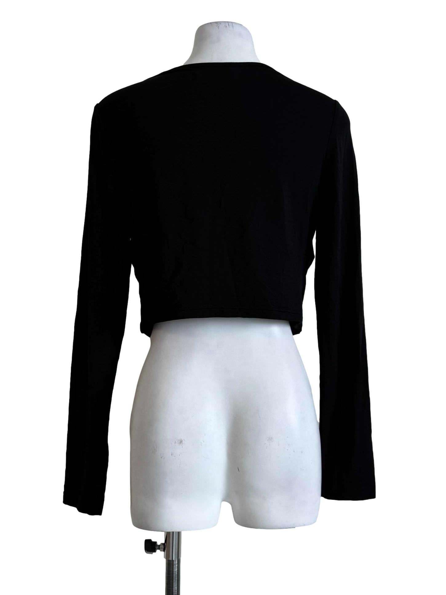 Noir Black Queen Anne Long Sleeve Top