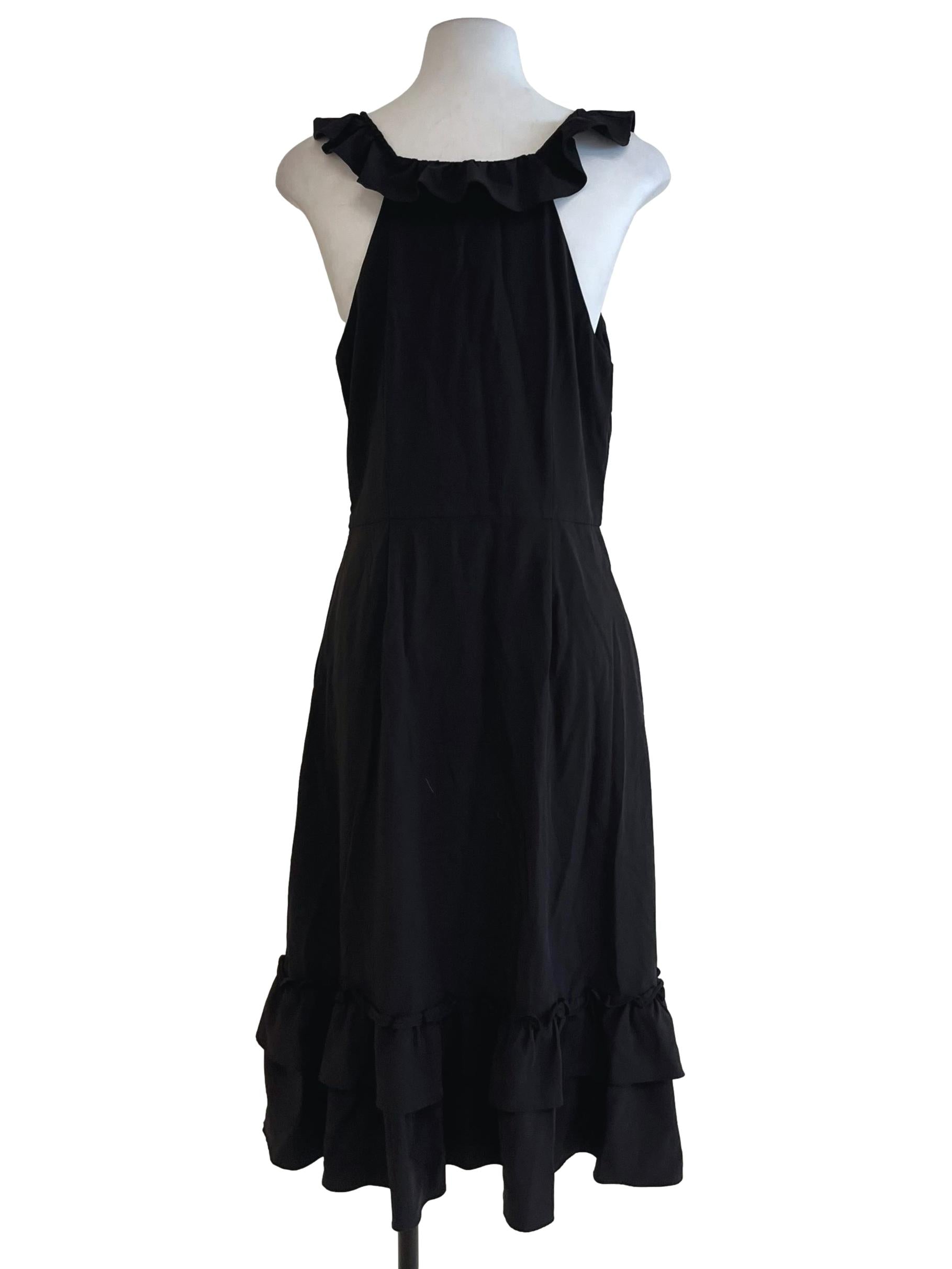 Black Plain A-Line Dress