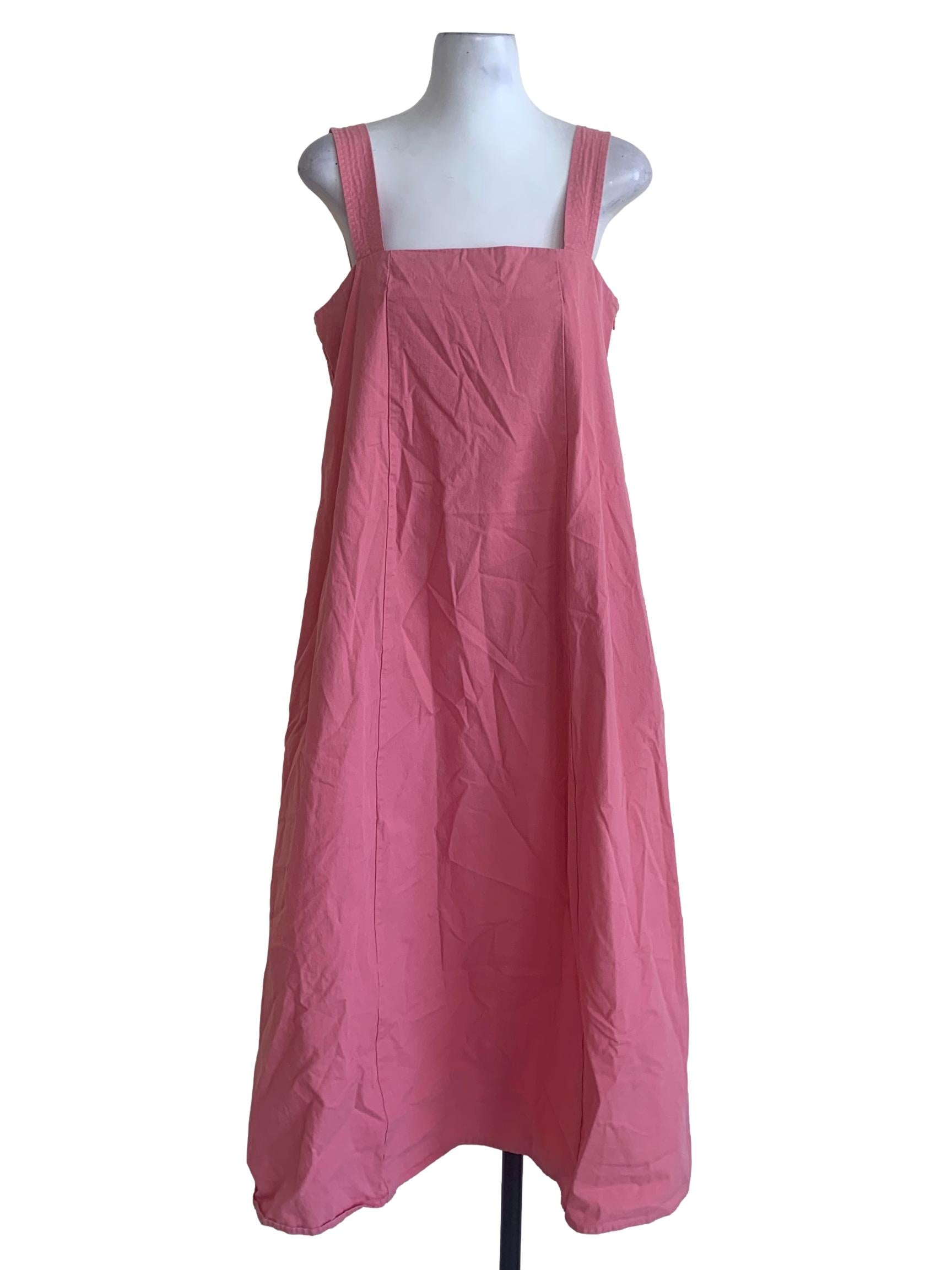 Pink Cotton Midi Tent Dress OSN