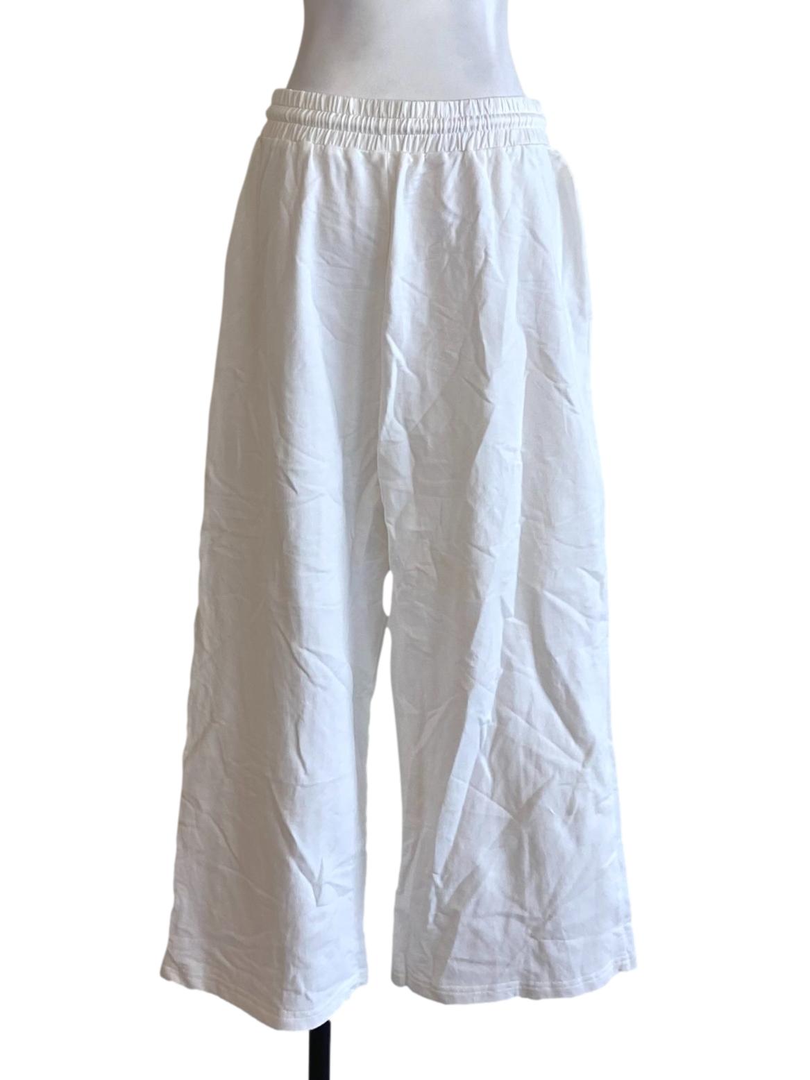 Daisy White Tie Waist Regular Track Pants