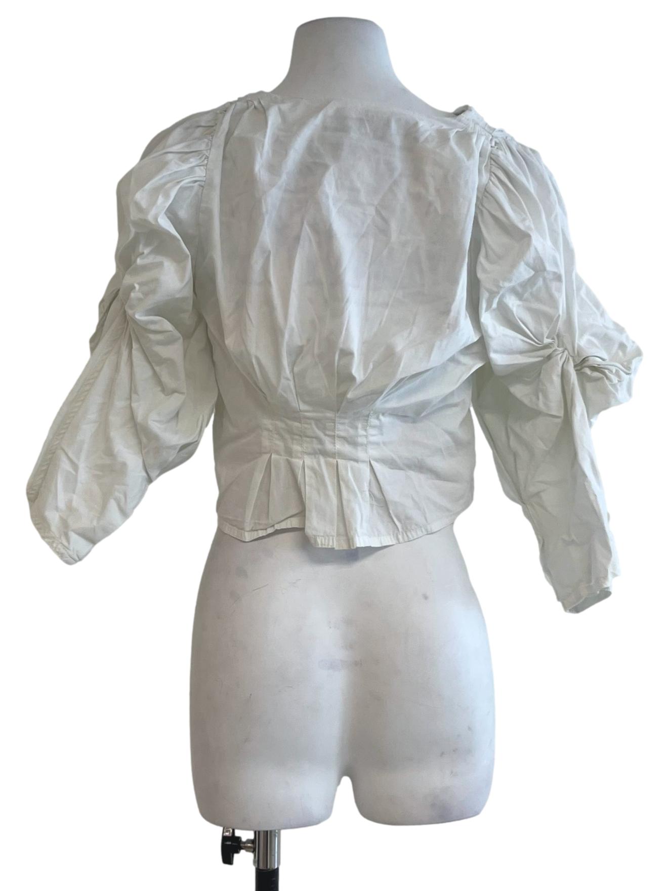 White V-Neckline Blouse