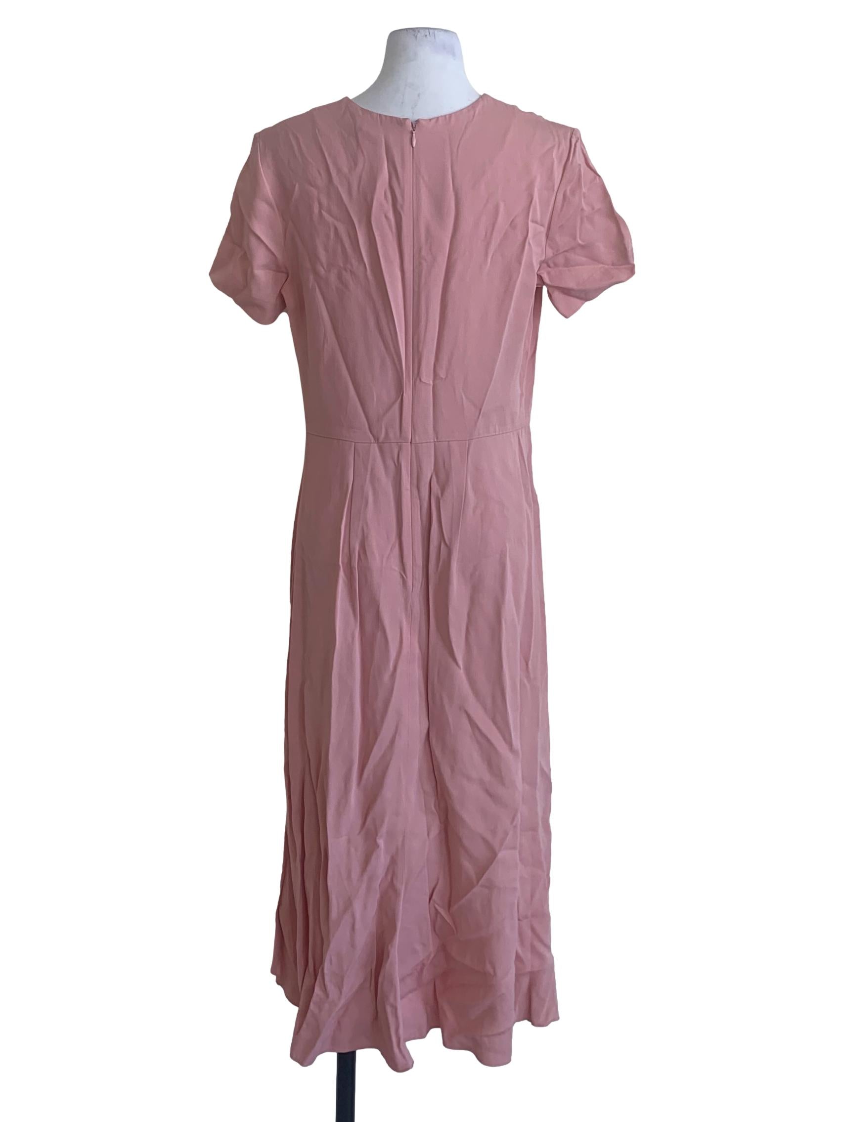 Watermelon Pink Round Neck Dress