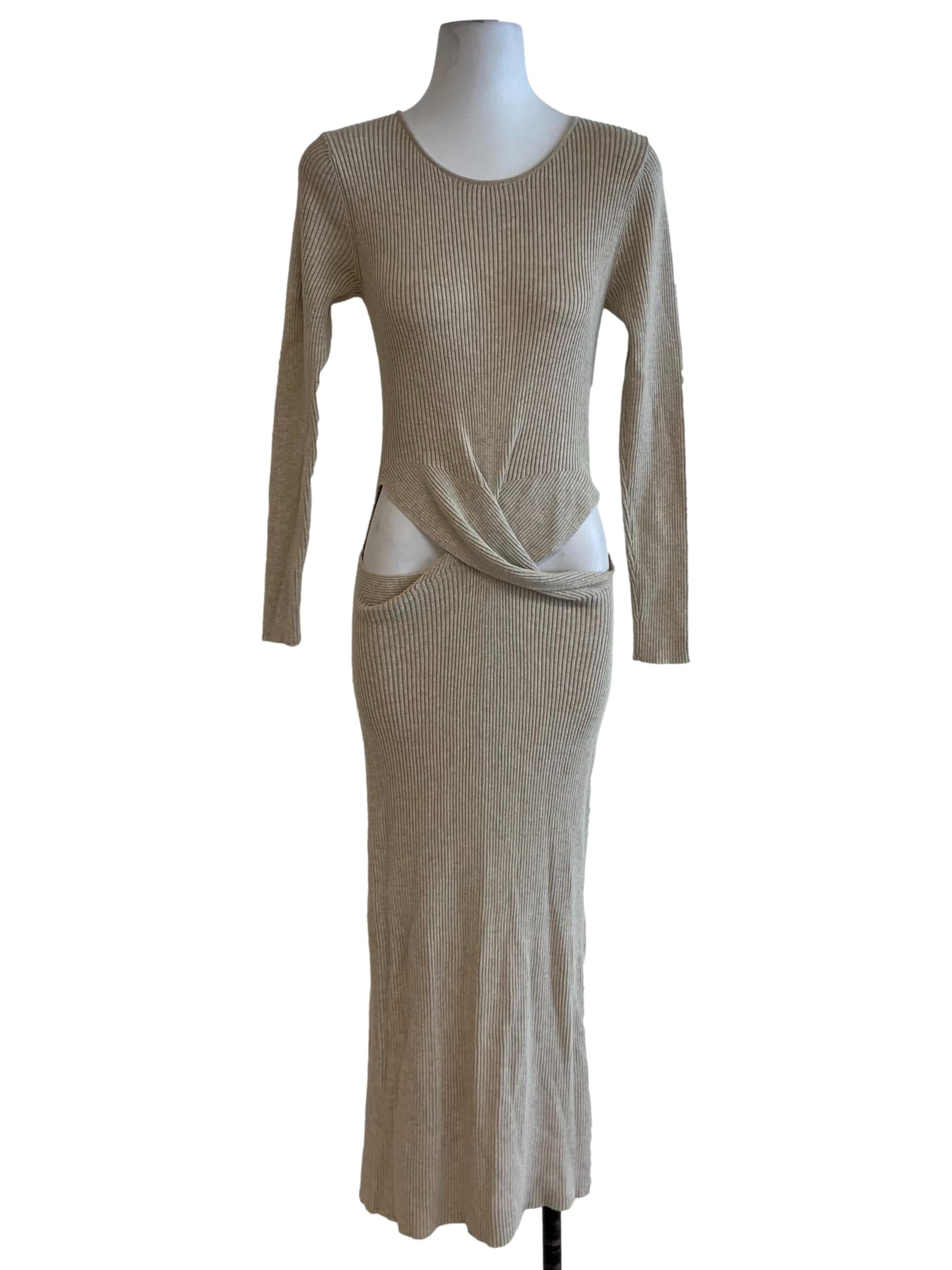 Egg Nog White Candy Stripe Bodycon Dress