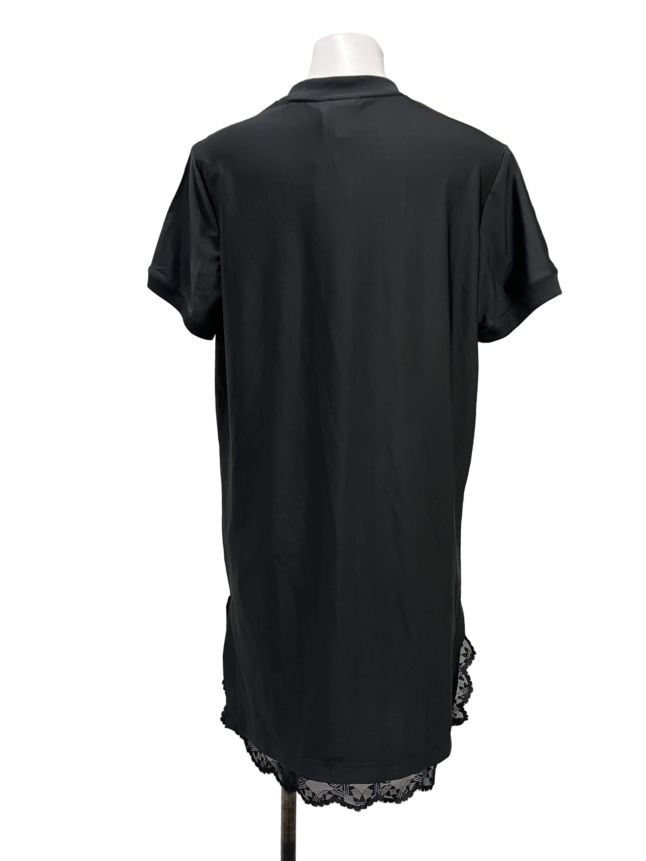 Black White Striped Laced Dri Fit Dress