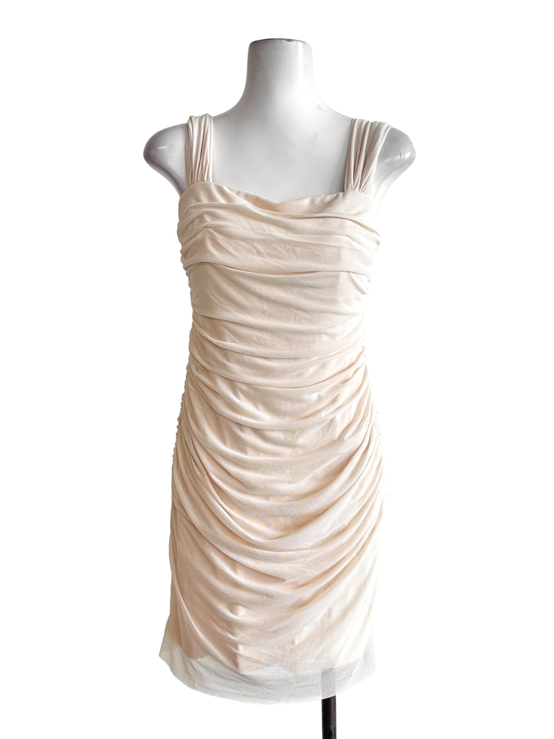 Parmesan Beige Padded Bodycon Dress