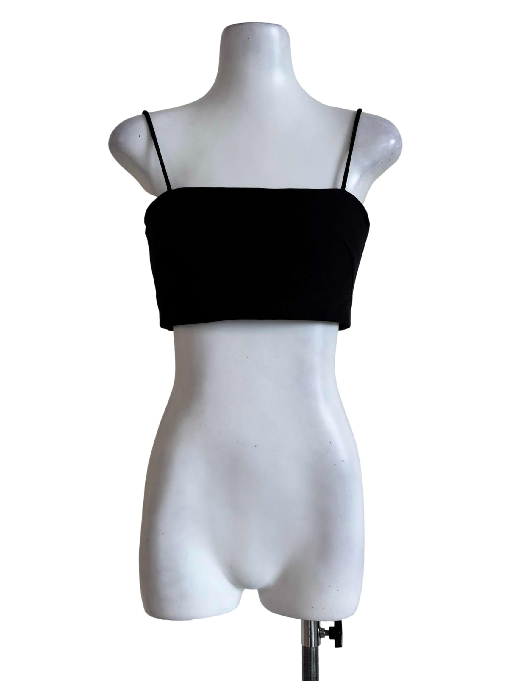 Pewter Black Padded Cropped Cami Top
