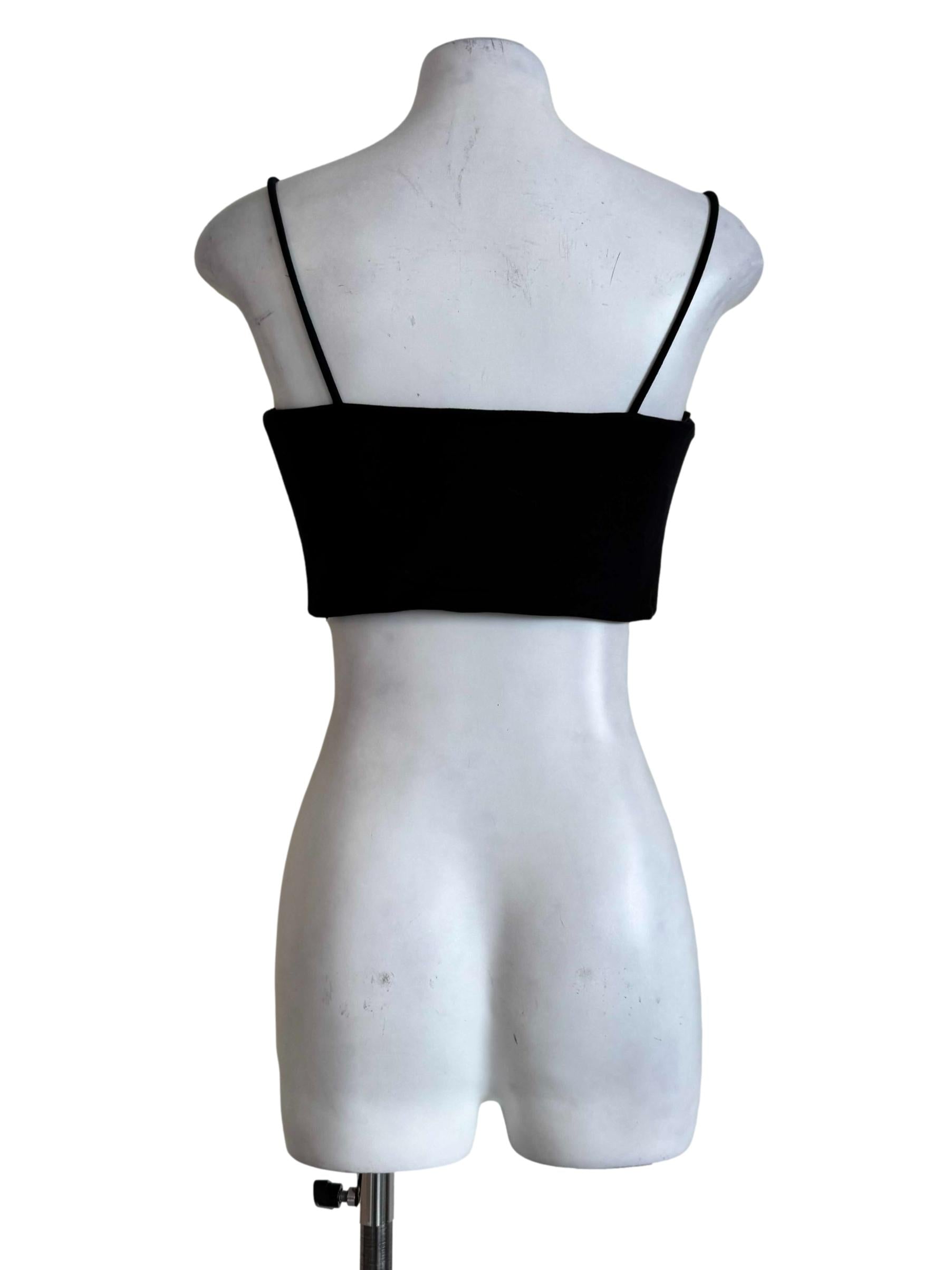 Pewter Black Padded Cropped Cami Top
