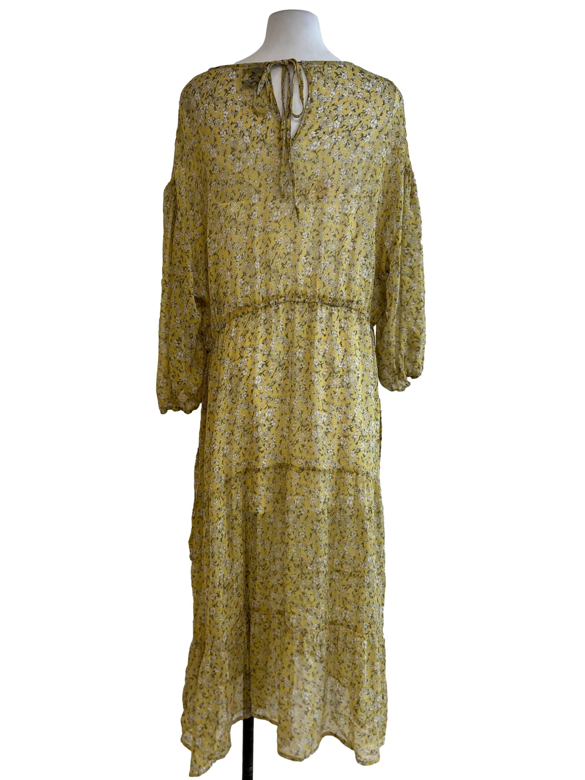Buttermilk Yellow Floral Empire Dress
