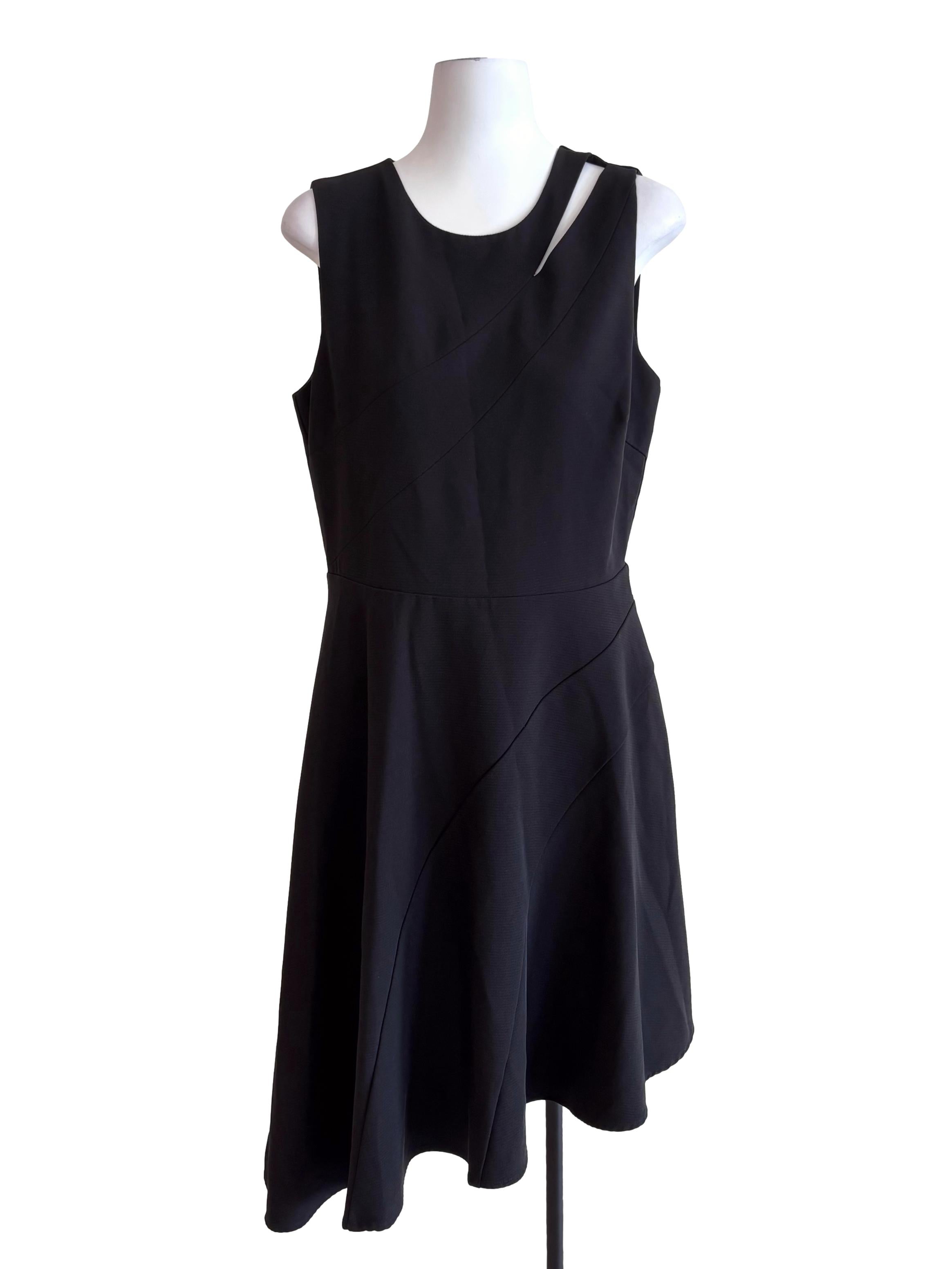 Jet Black Keyhole A-Line Dress
