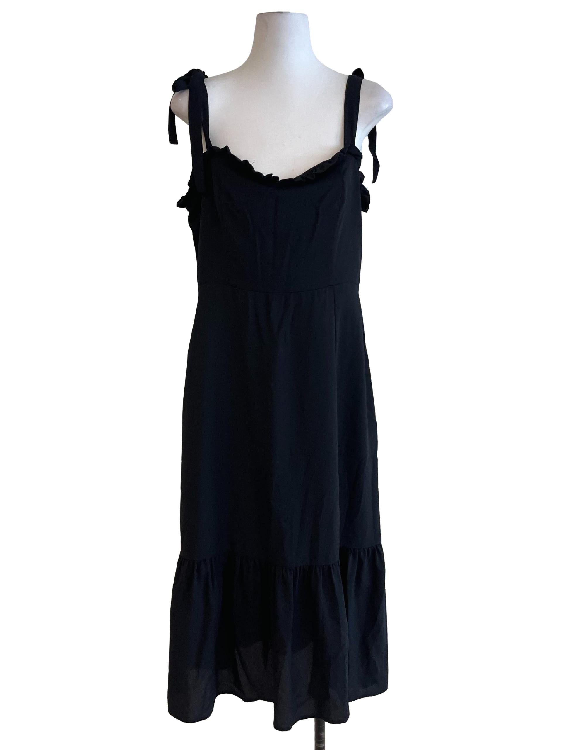 Black Sweetheart Neckline A-Line Dress