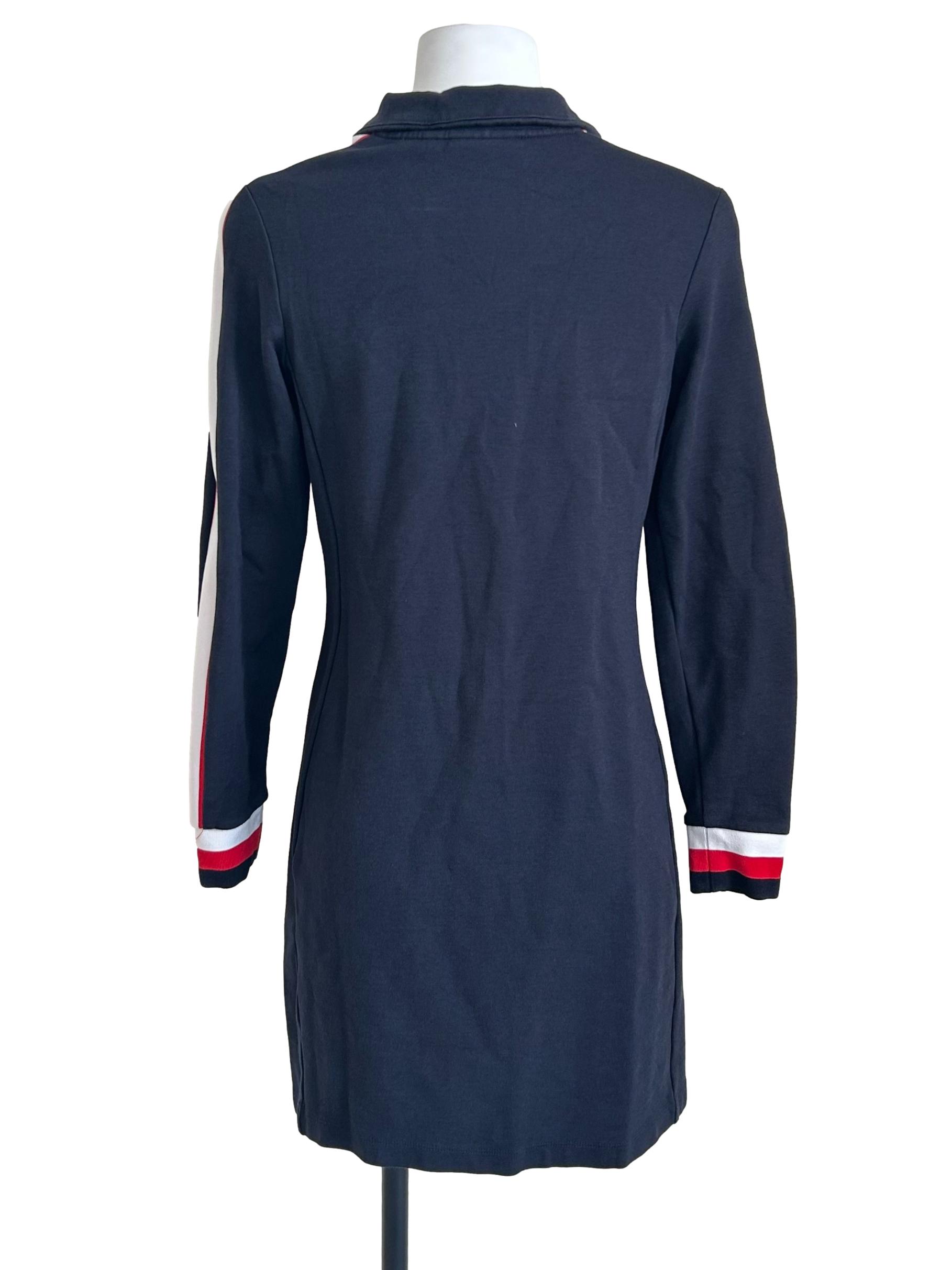 Navy Blue Quarter-Zip Sporty Dress