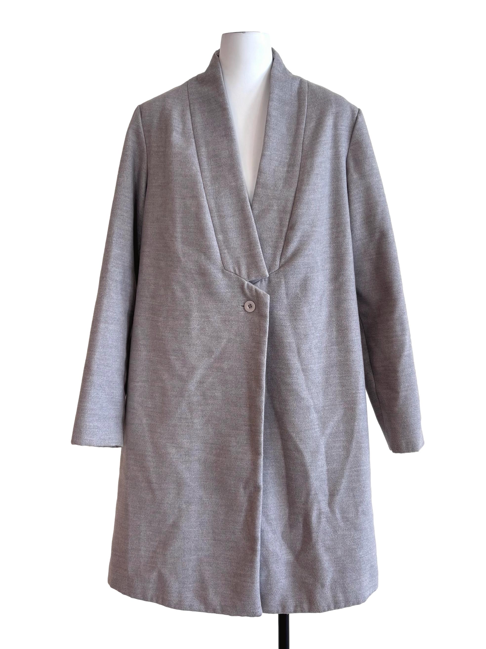Grey Single Button Long Jacket