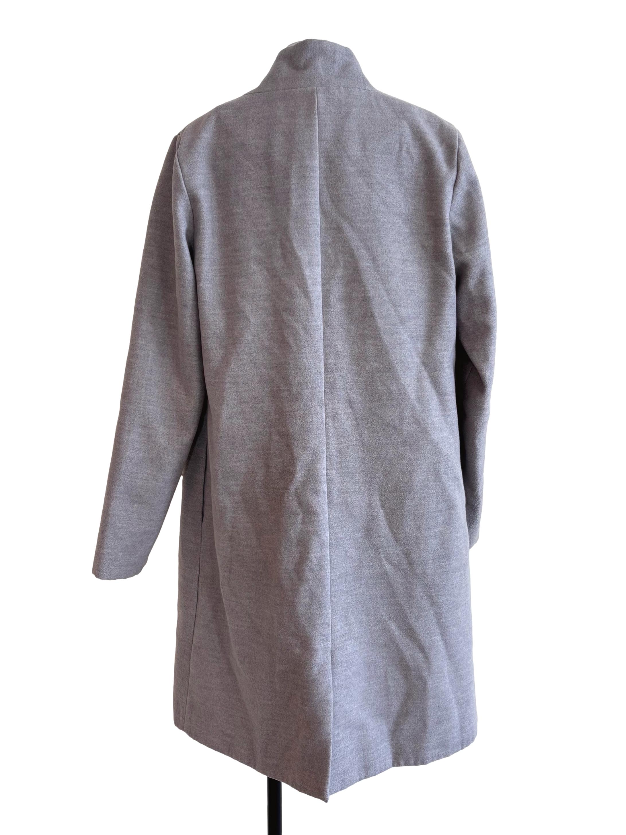Grey Single Button Long Jacket