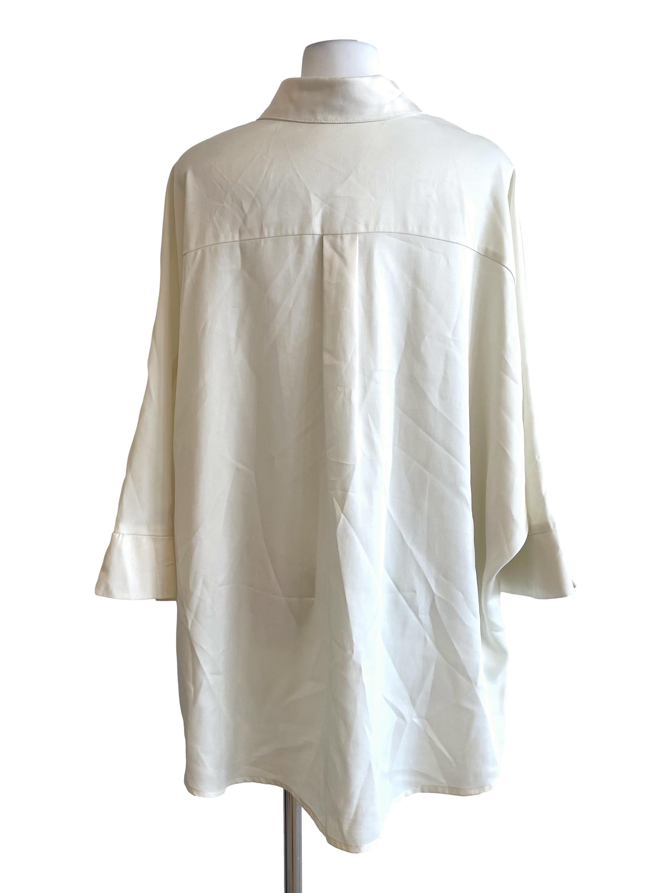 Cream Bat Mid Sleeves Shirt Dress
