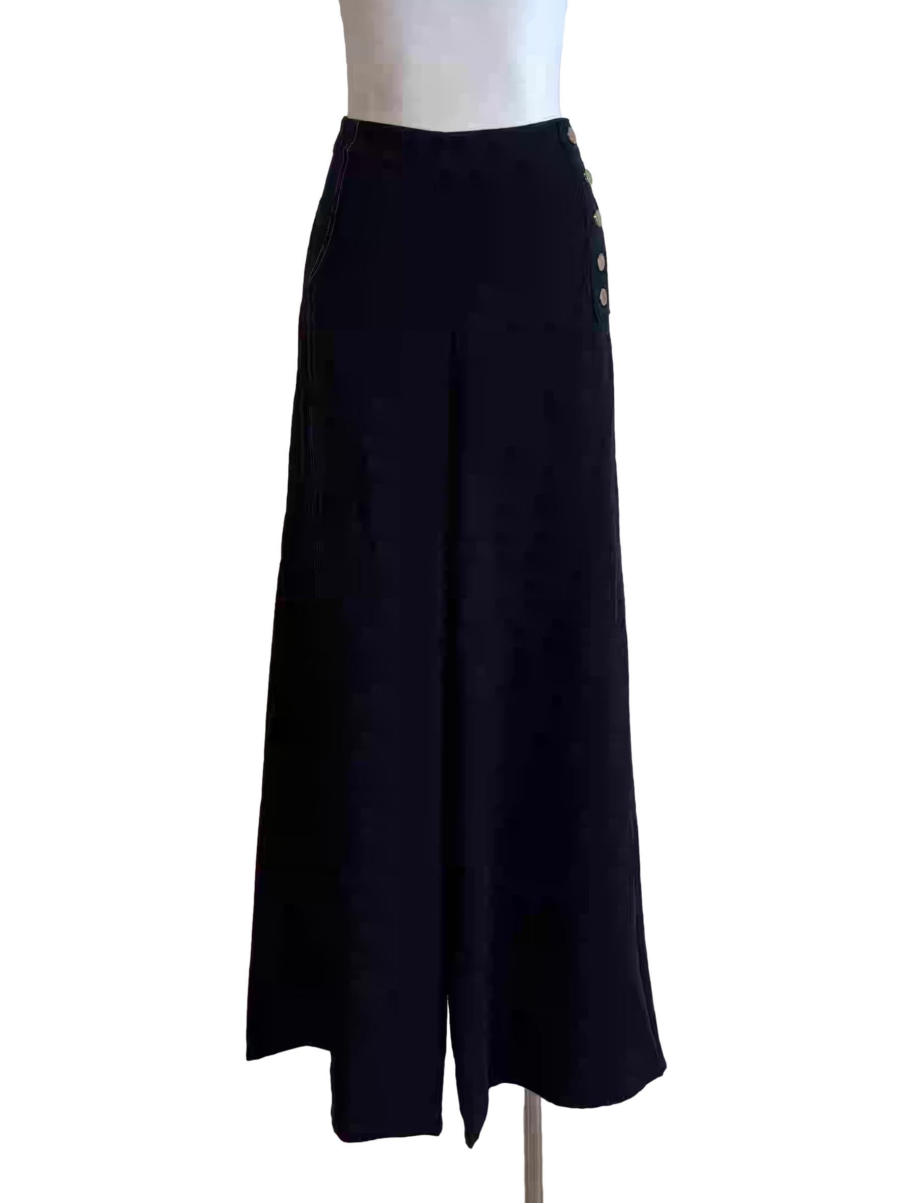 Blue Black Wide Leg Pants
