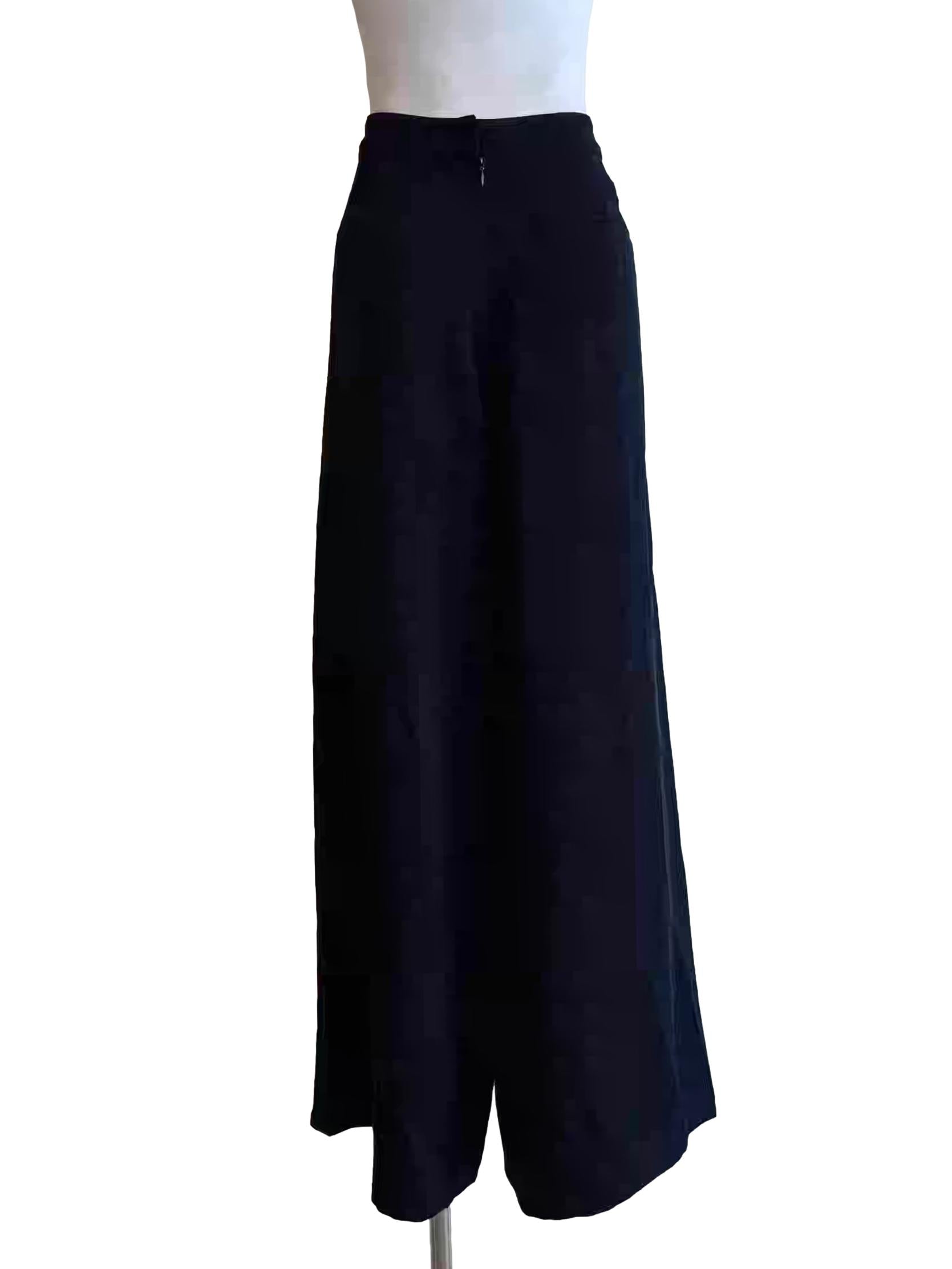 Blue Black Wide Leg Pants