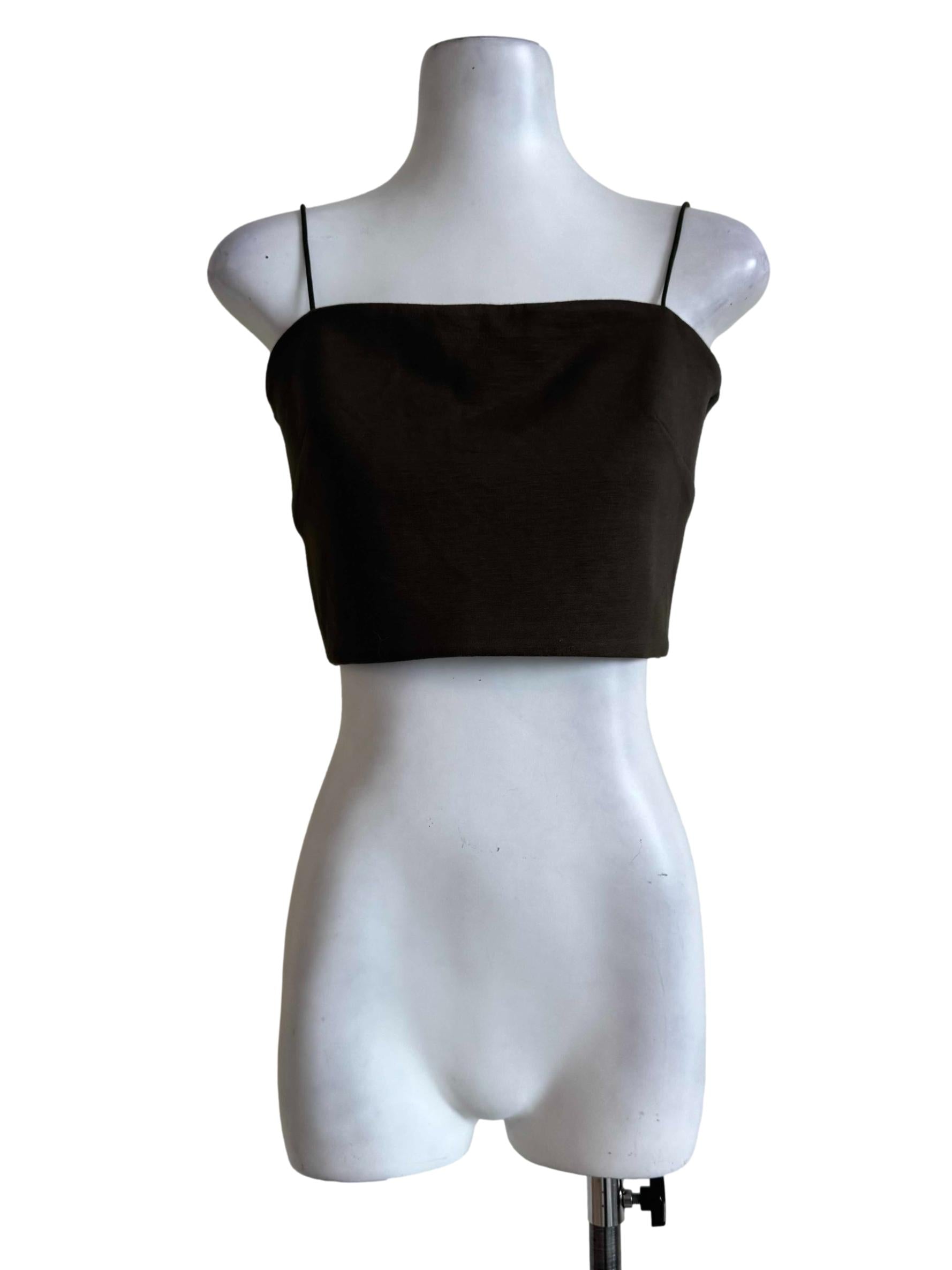 Army Green Cropped Cami Top