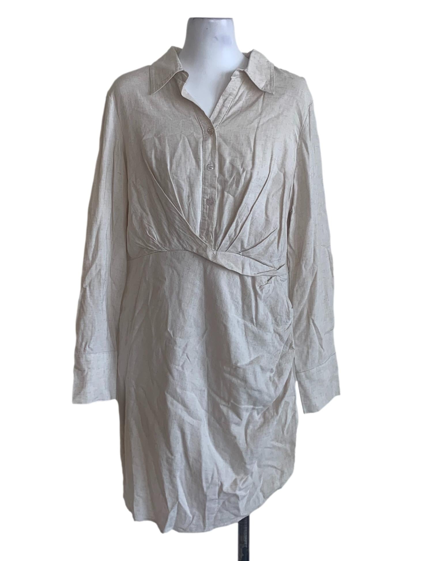 Oat Beige Shirt Dress