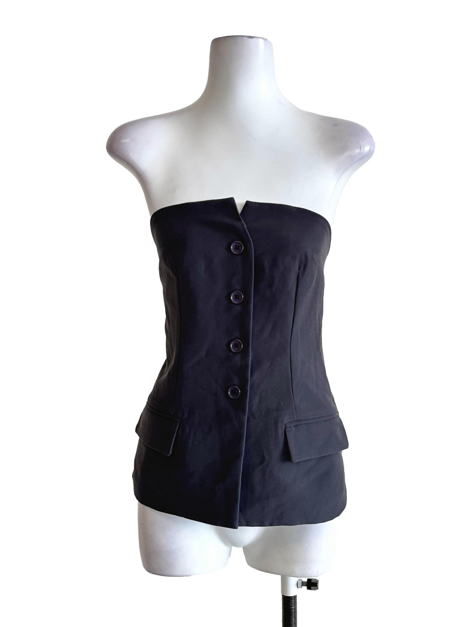 Ash Grey Strapless Top HF