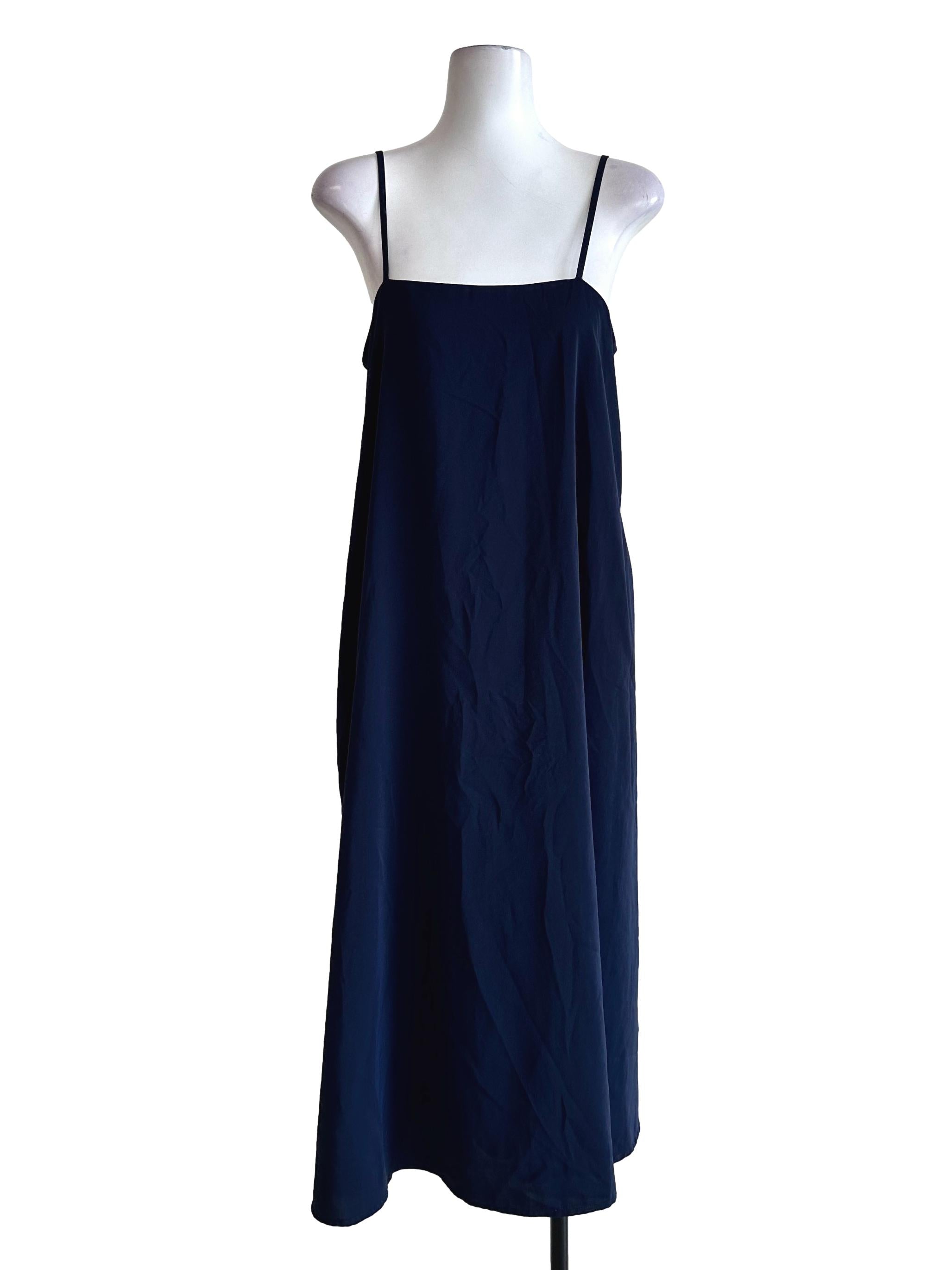 Navy Blue Sleeveless Maxi Dress YHF