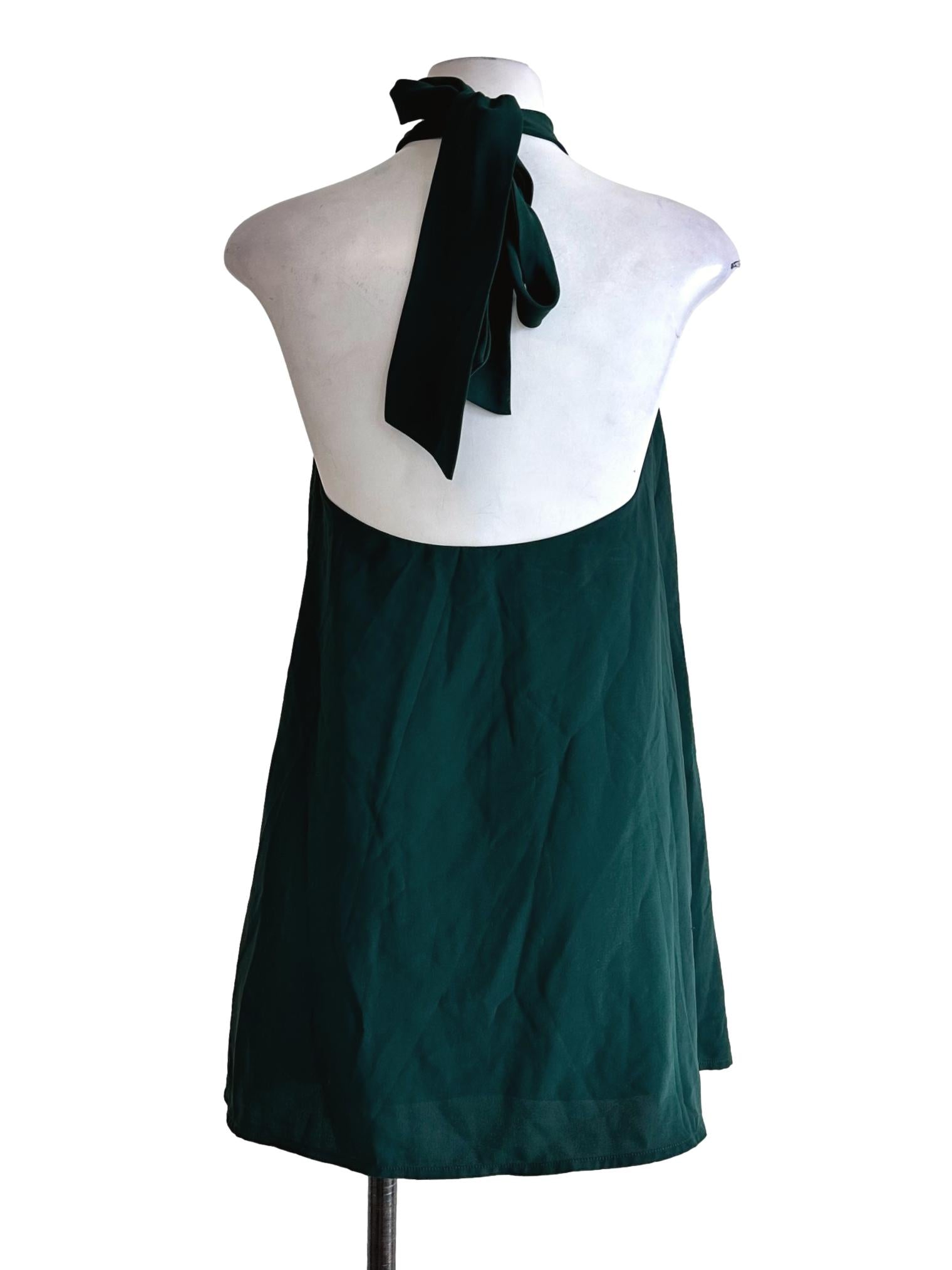 Basil Green Halter Neck Mini Dress YHF