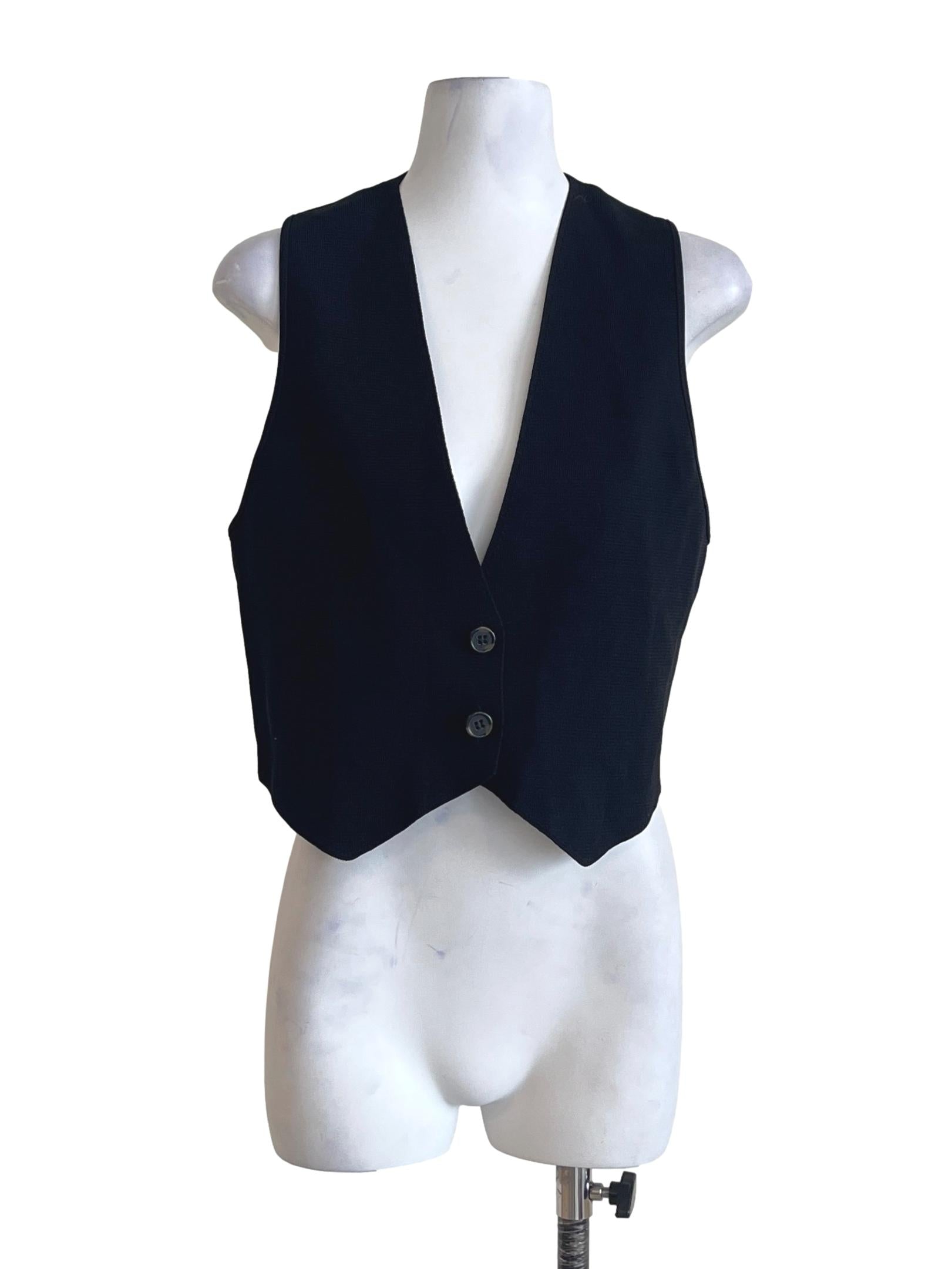 Ink Black V-Neck Sleeveless Vest