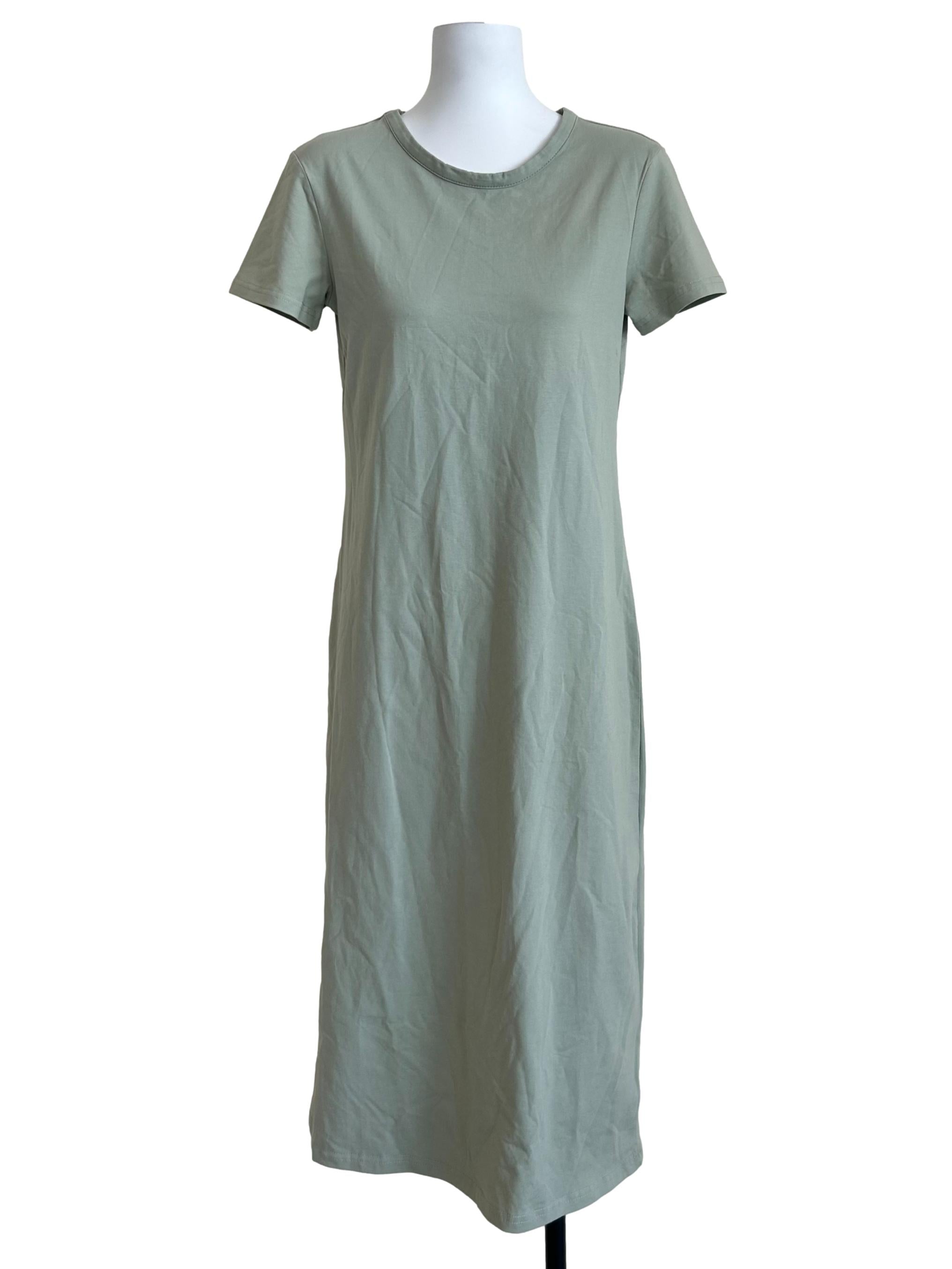 Sage Green Short Sleeve T-Shirt Dress