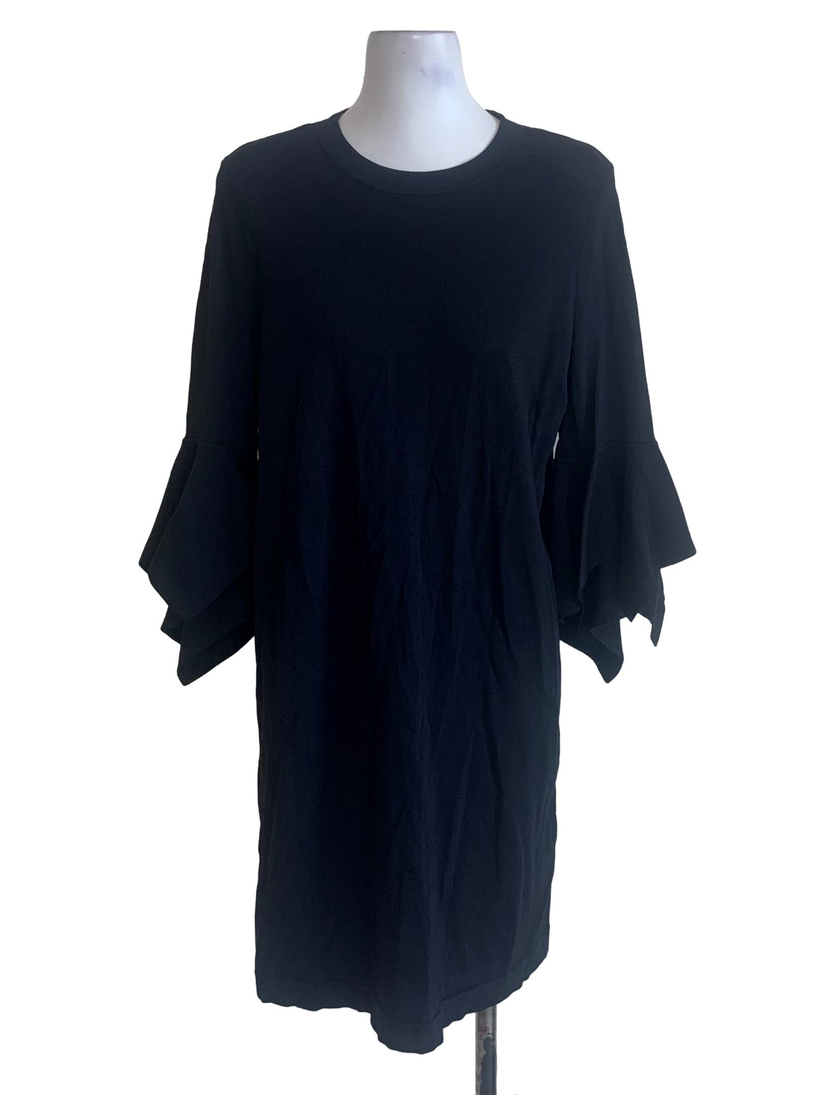 Black Round Neck Long Sleeve Dress