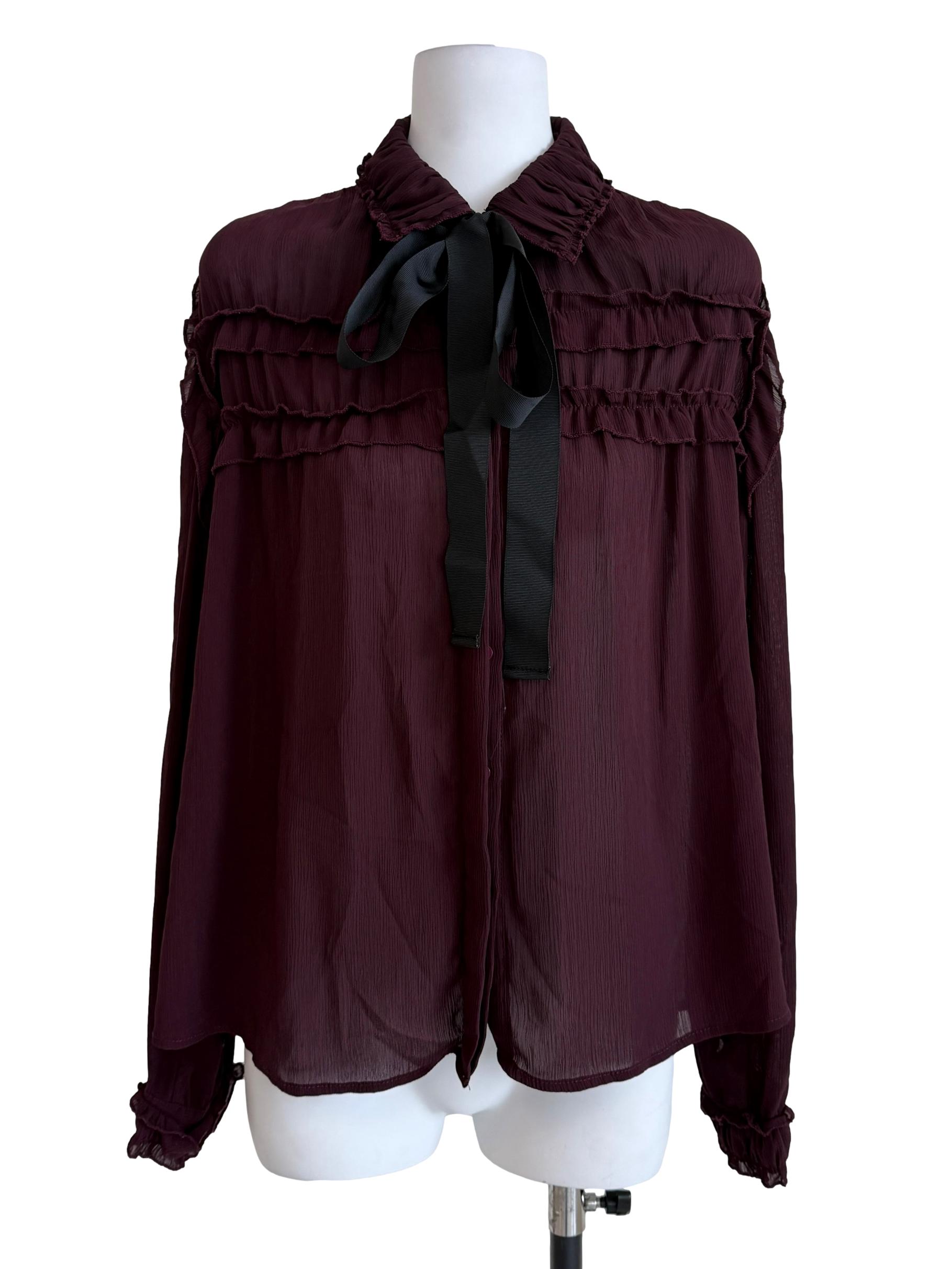 Plum Purple Sheer Top