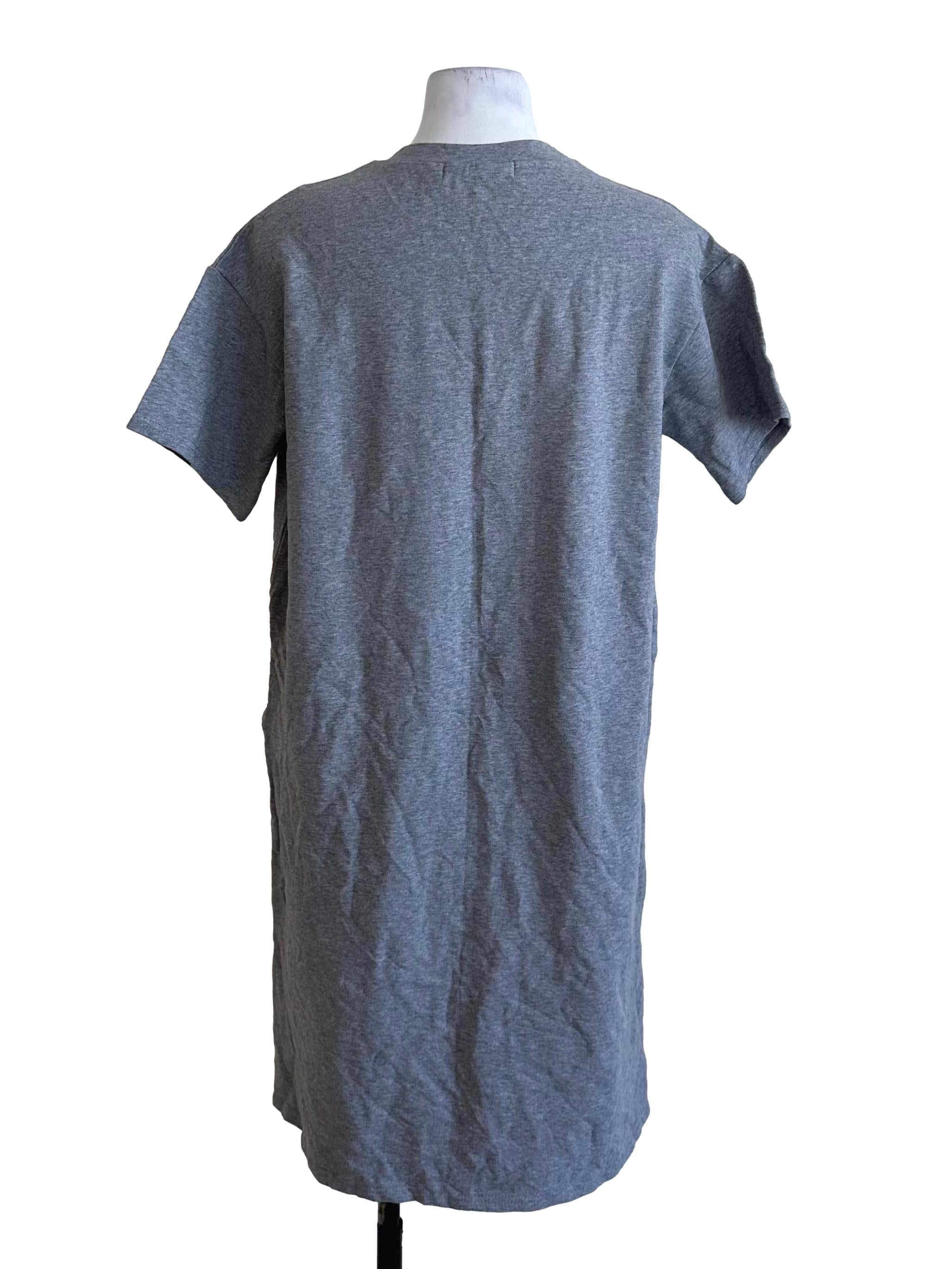 Dark Grey Round Neck Tee Dress TEM