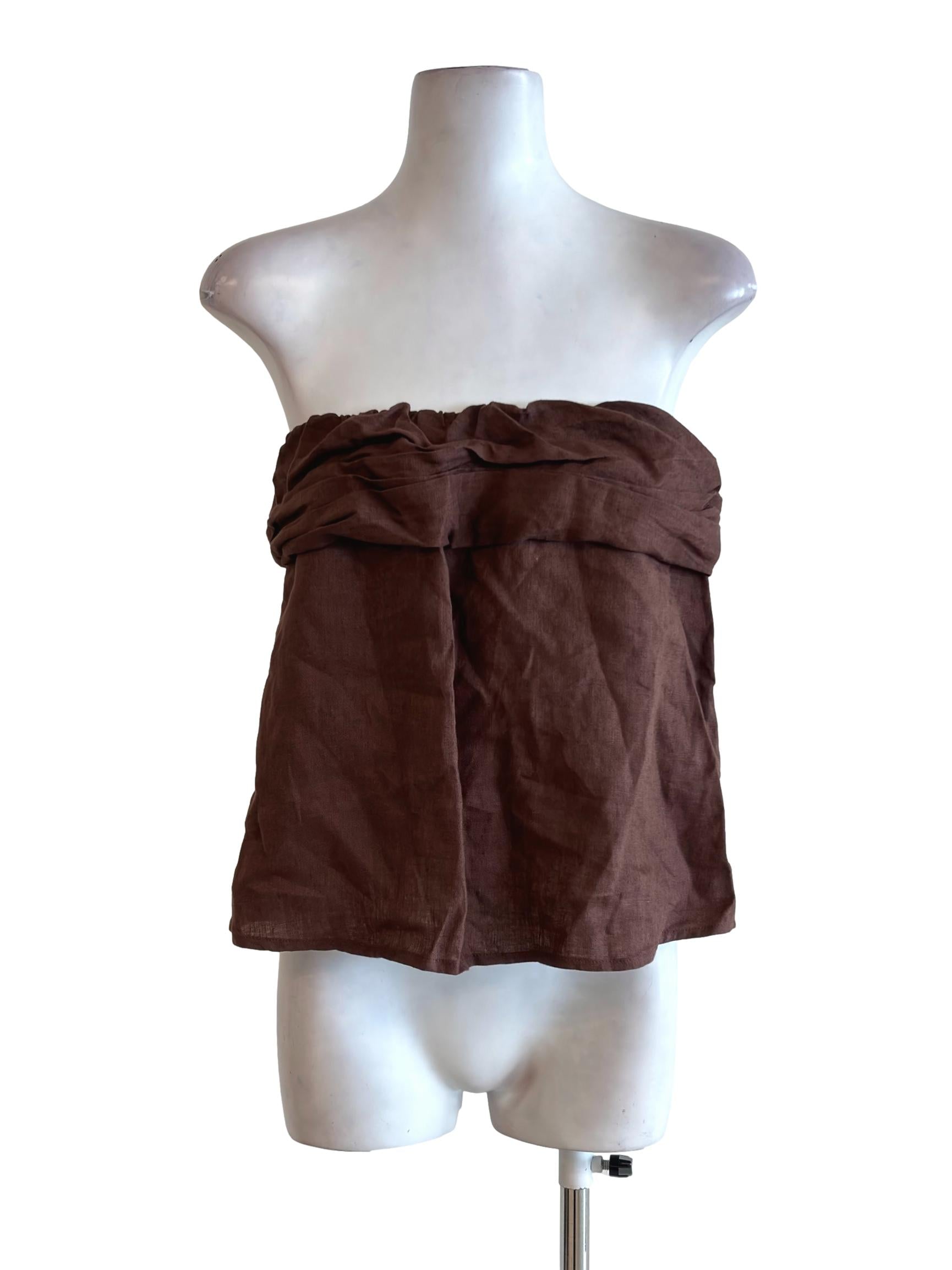 Hickory Brown Ruched Top