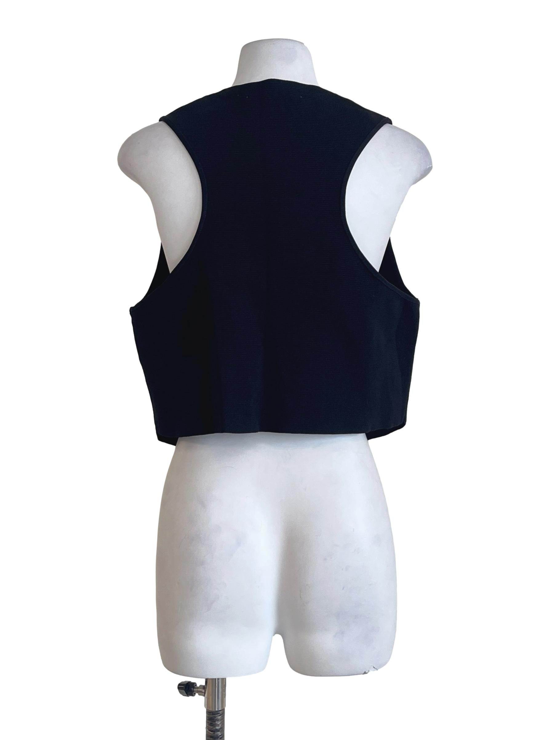 Ink Black V-Neck Sleeveless Vest