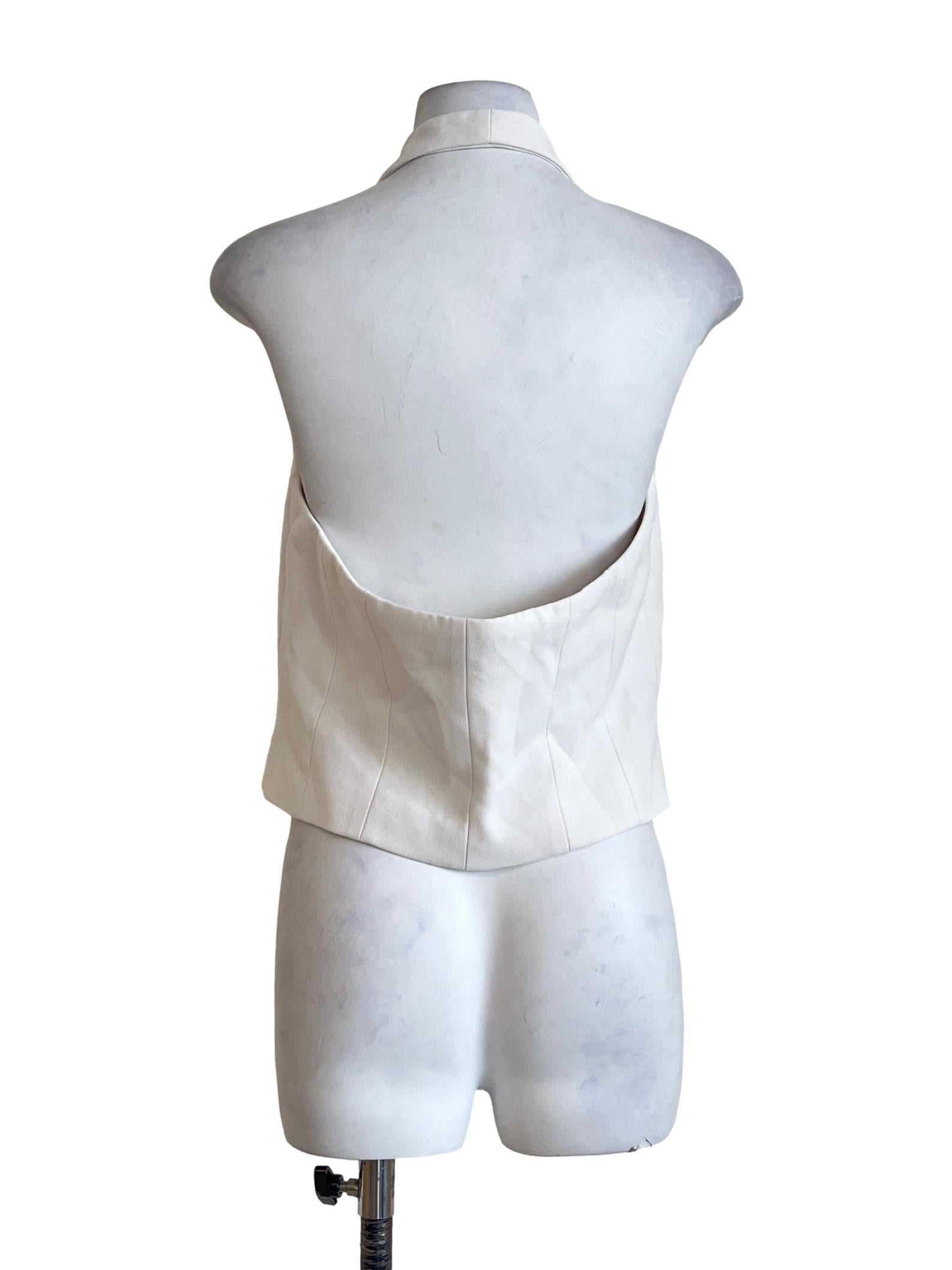 Daisy White Halter Strap Vest