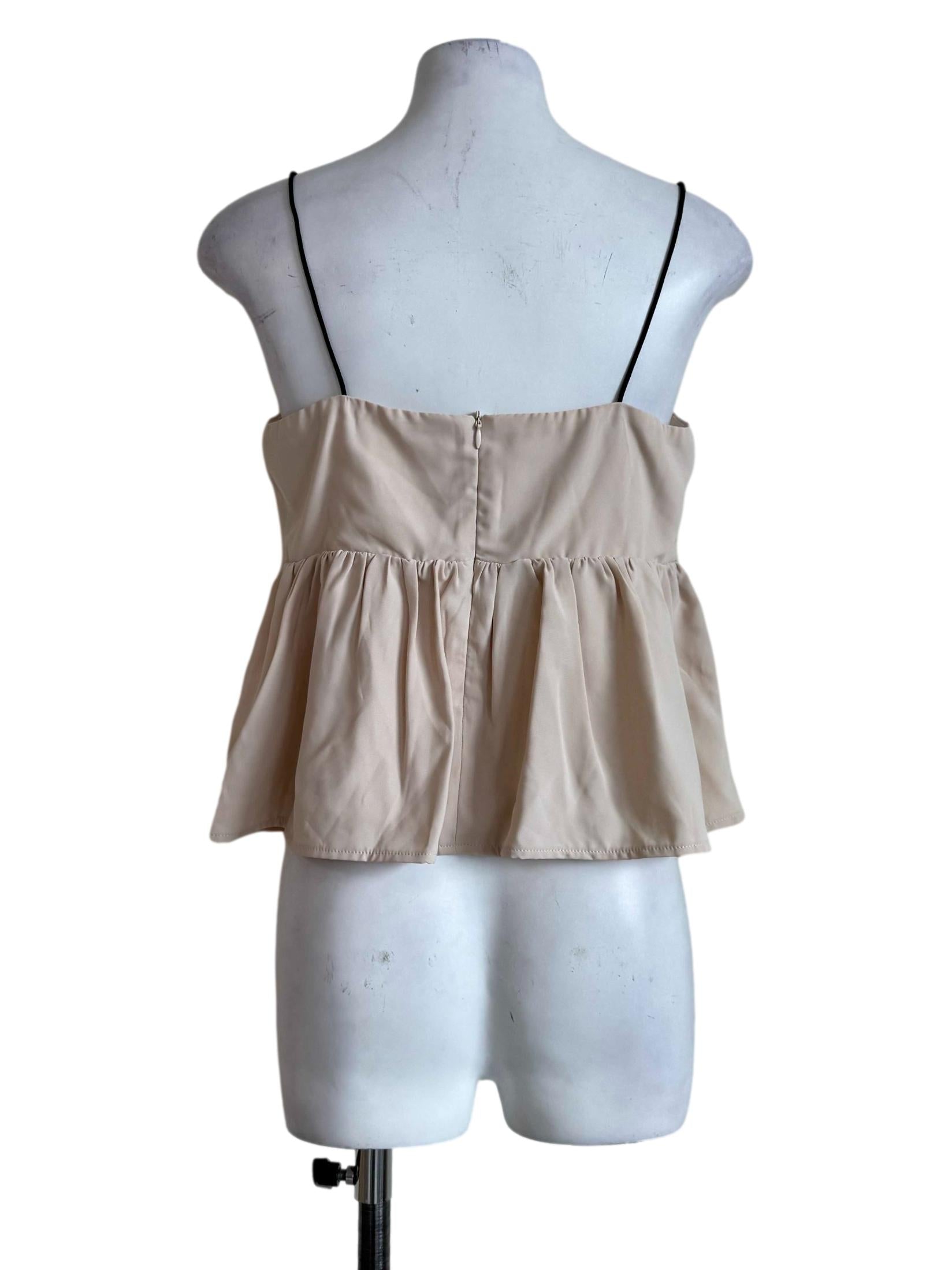 Beige With Black Strap Camisole