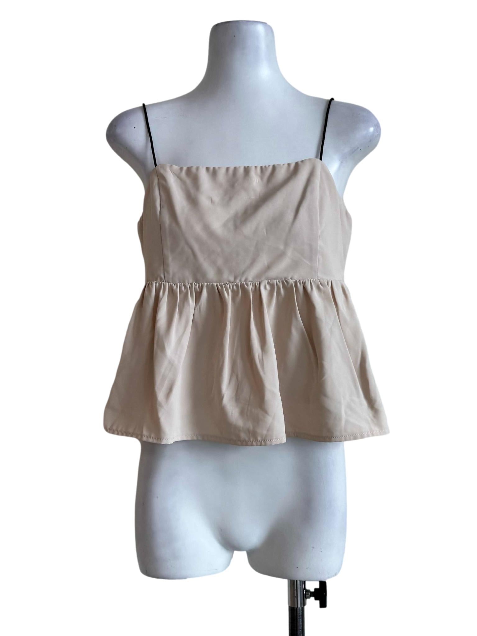 Beige With Black Strap Camisole
