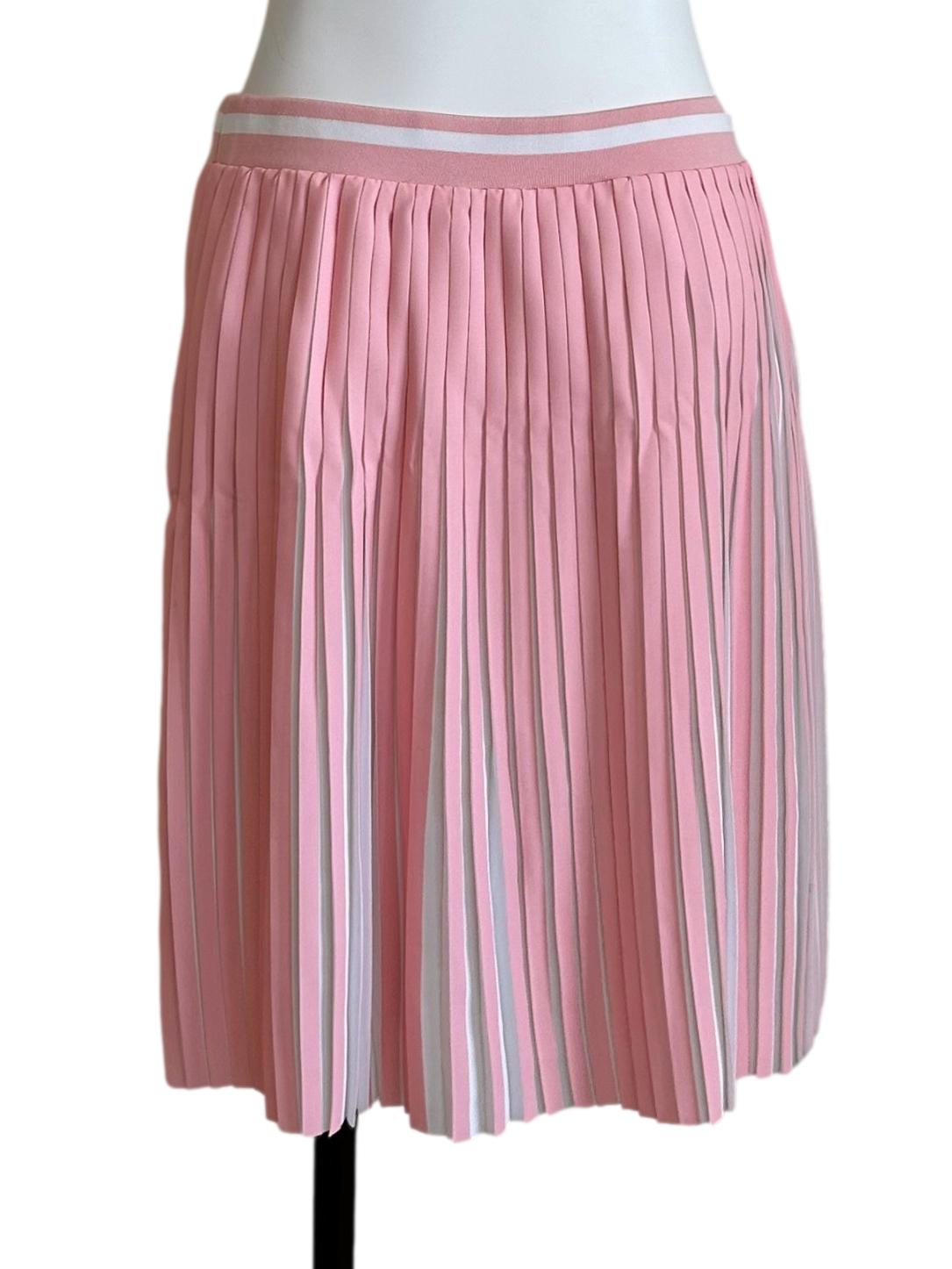 Pink Floral Graphic Pleated Skirt