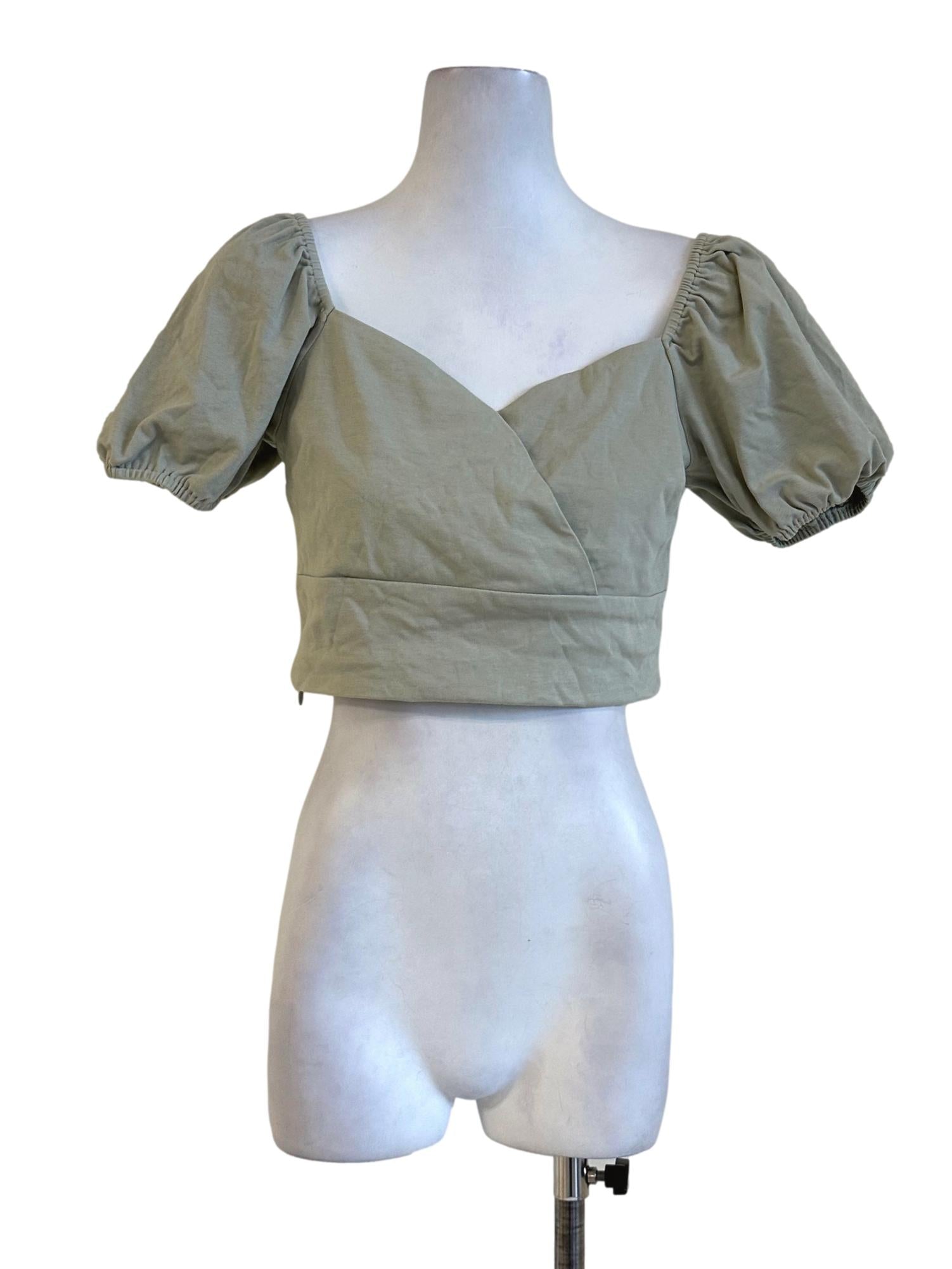 Olive Green Crop Top