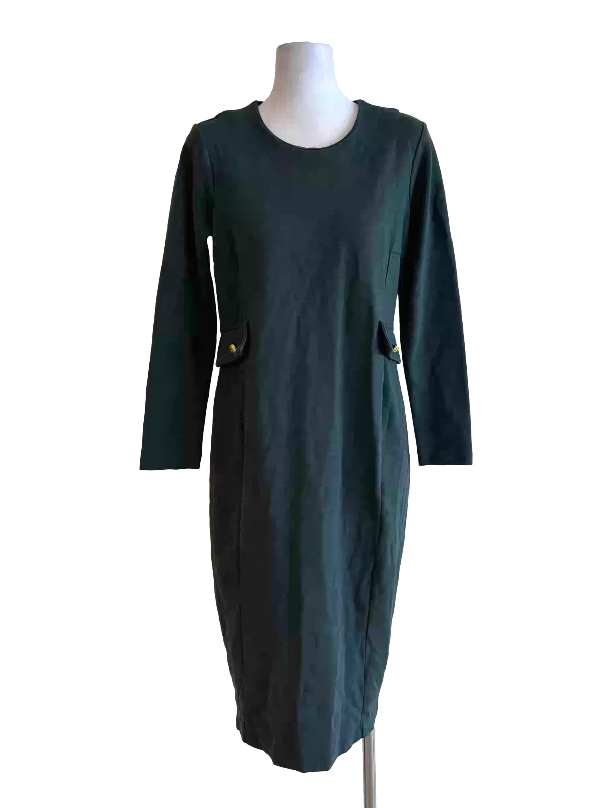 Emerald Green Long Sleeve Pencil Dress